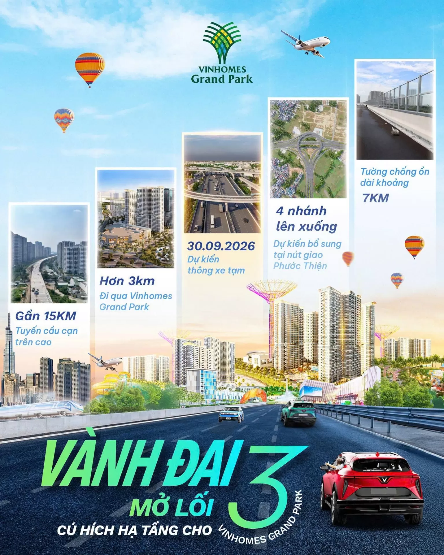 Vành đai 3 mở lối - Cú hích hạ tầng cho Vinhomes Grand Park