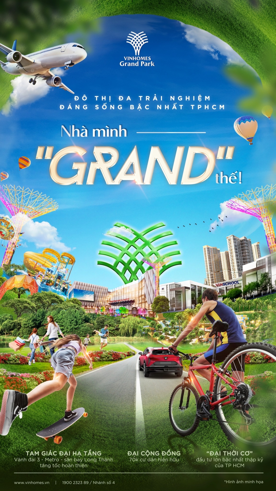 [Bất Động Sản 68 - batdongsan68.vn] “Nhà mình Grand thế” là lời khẳng định tự hào từ chính 70.000 cư dân hiện hữu tại Vinhomes Grand Park. Một nơi đáng sống - Một cộng đồng đáng tự hào - Một đại đô thị thực sự “Grand” - Vinhomes Grand Park.