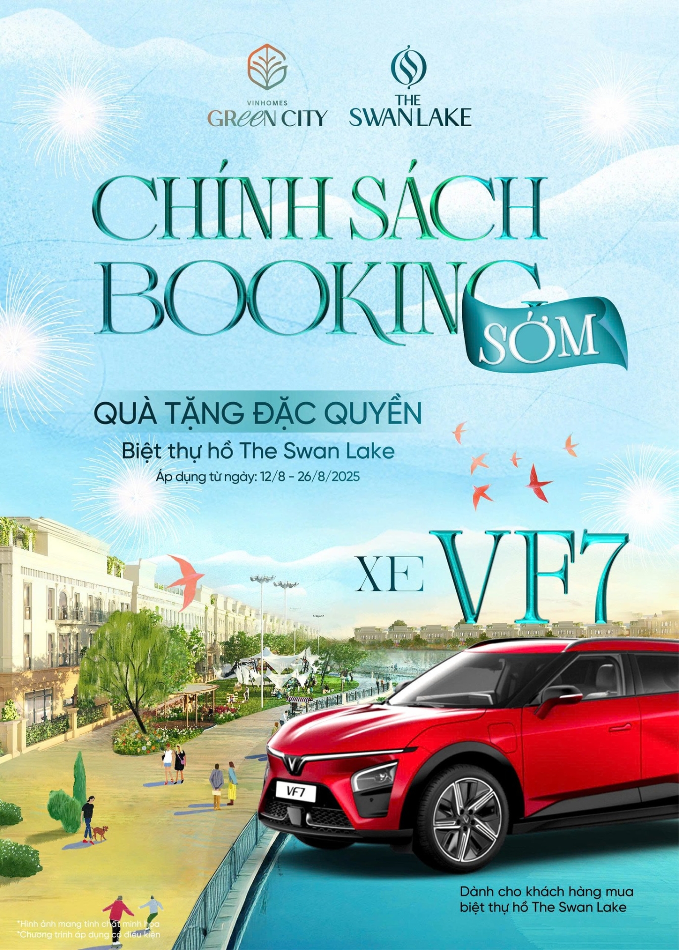 Tặng xe Vinfast VF7 - Đặc quyền cho khách hàng sở hữu Biệt thự hồ tại The Swan Lake