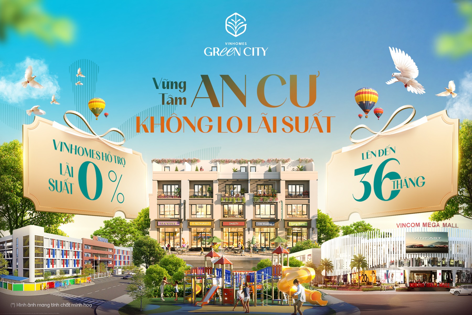 Vững tâm an cư không lo lãi suất cùng chính sách 0% lãi suất lên đến 36 tháng