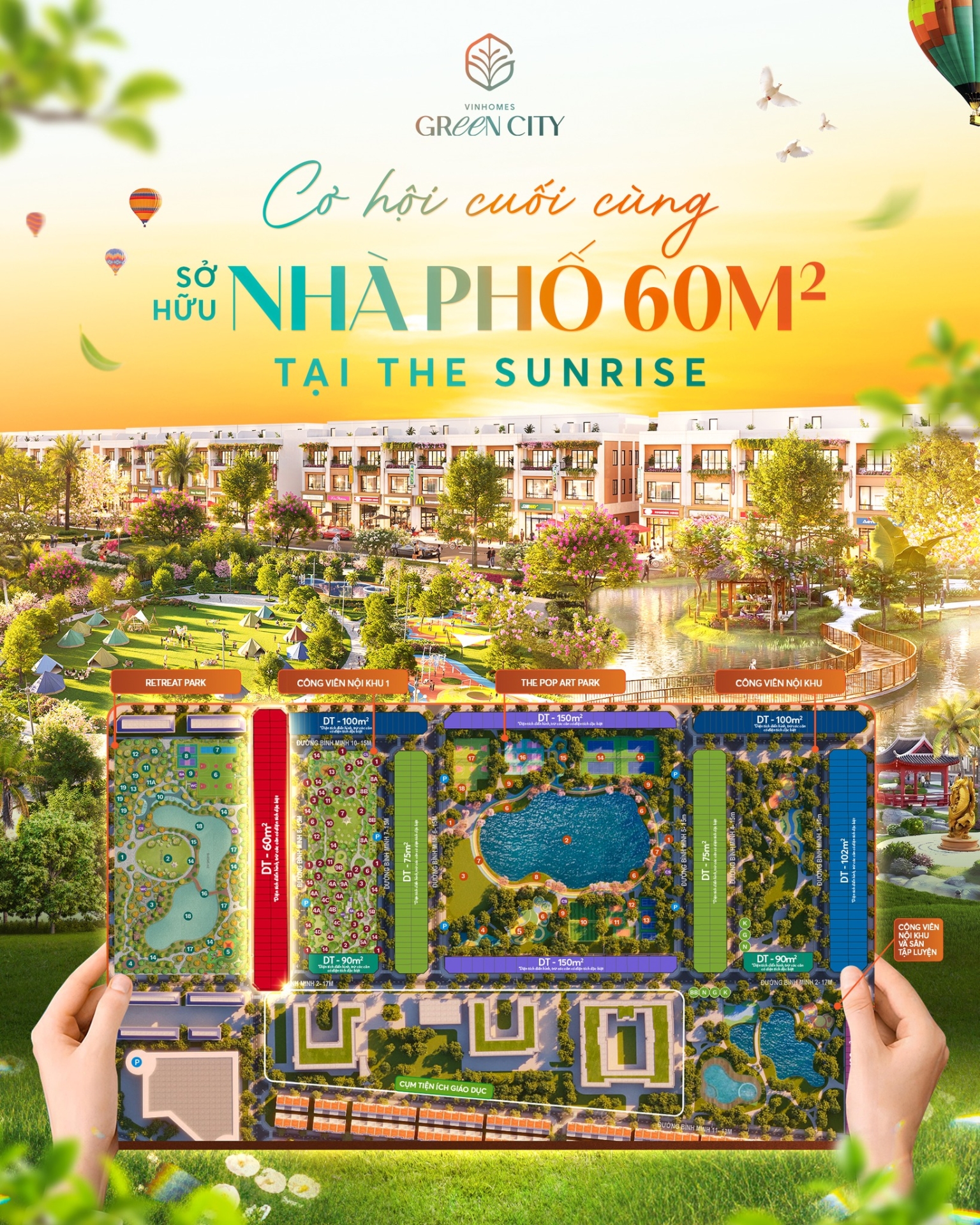 Mở cửa ra cho cảm hứng vào nhà - Cơ hội cuối cùng để sở hữu những căn nhà phố với tầm view bao trọn công viên xanh mát tại The Sunrise