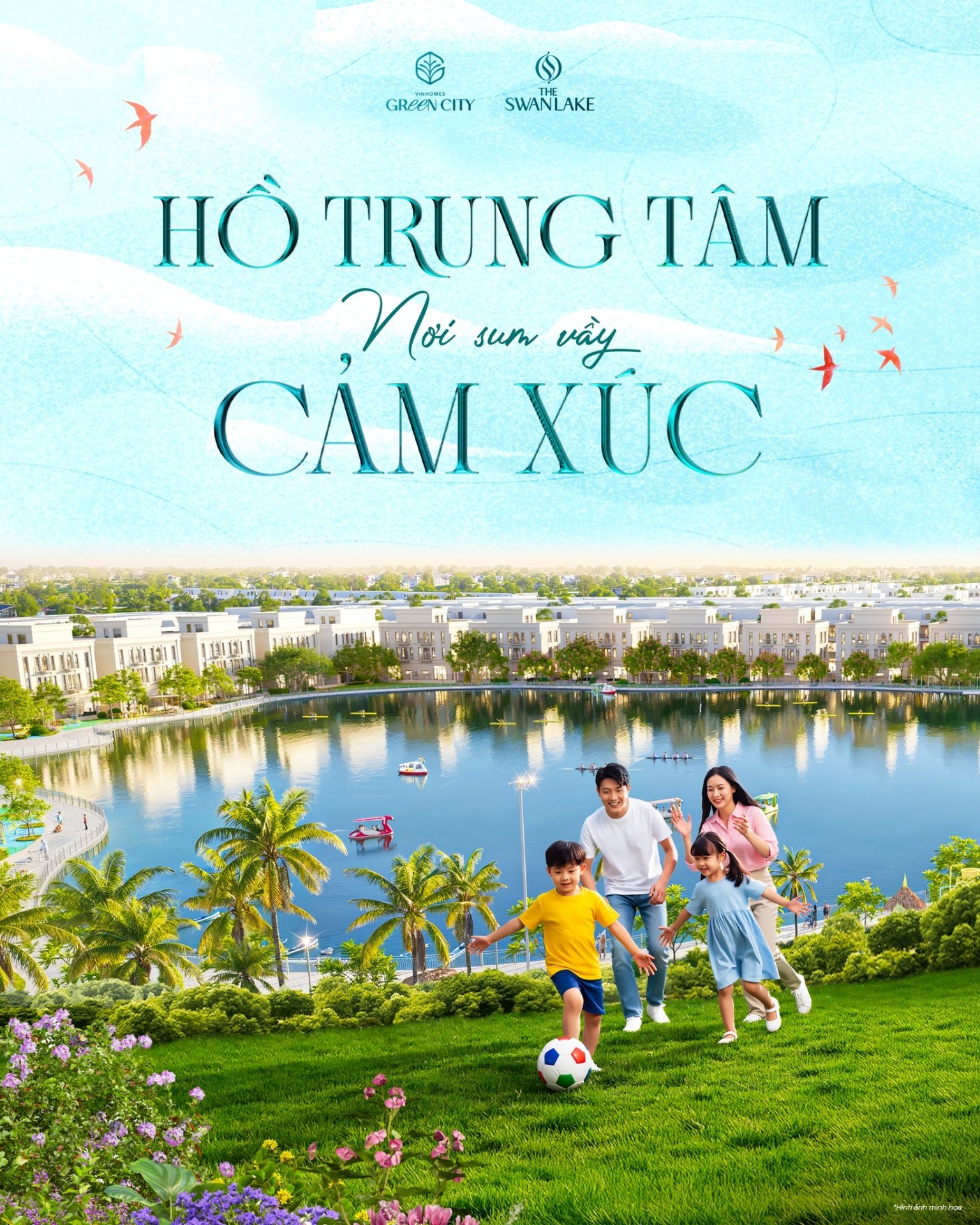 [Bất Động Sản 68 - batdongsan68.vn] Vinhomes Green City - Vinhomes Hậu Nghĩa: Tản bộ cùng nhau lúc hoàng hôn, cảm xúc hoà theo từng nhịp sóng lăn tăn, tiếng cười trẻ thơ vang vọng giữa không gian trong lành, dịu mát. Kể nhau nghe một vài câu chuyện cũ, nơi thời gian như ngừng lại để những kỷ niệm ùa về.