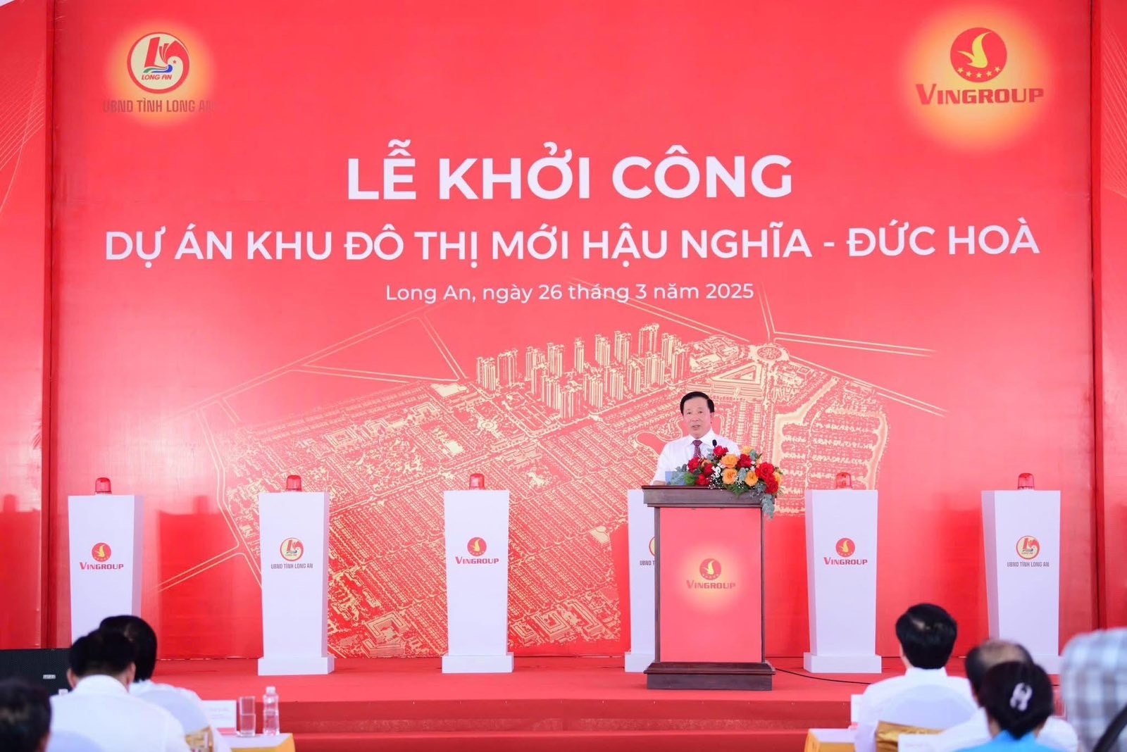 Long An khởi công dự án đô thị 40.000 dân do Vingroup đầu tư trên hành lang vành đai 4 TP.HCM