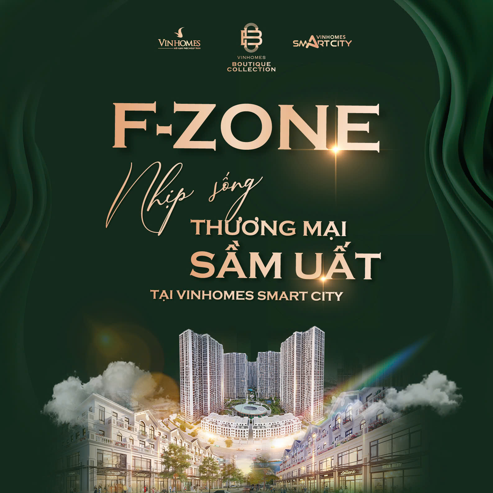 F-Zone - Nhịp sống thương mại sầm suất giữa lòng Vinhomes Smart City