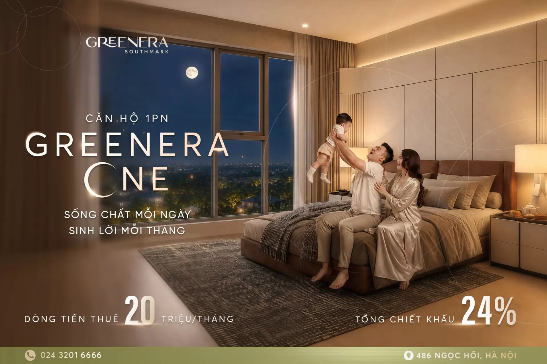 Căn hộ 1PN Greenera One - Sống chất mỗi ngày, sinh lời mỗi tháng