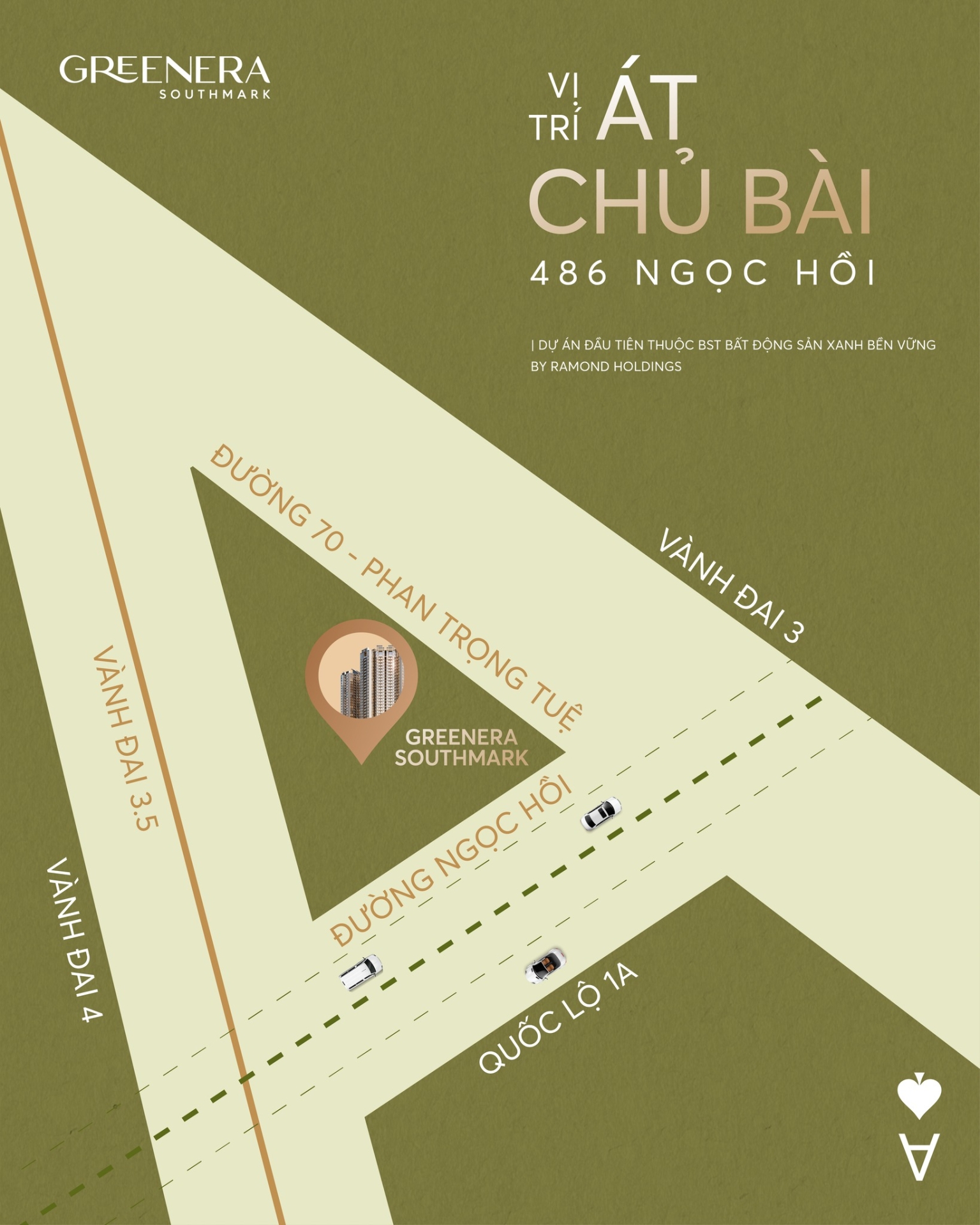 Greenera Southmark - Vị trí ÁT CHỦ BÀI tại 486 Ngọc Hồi