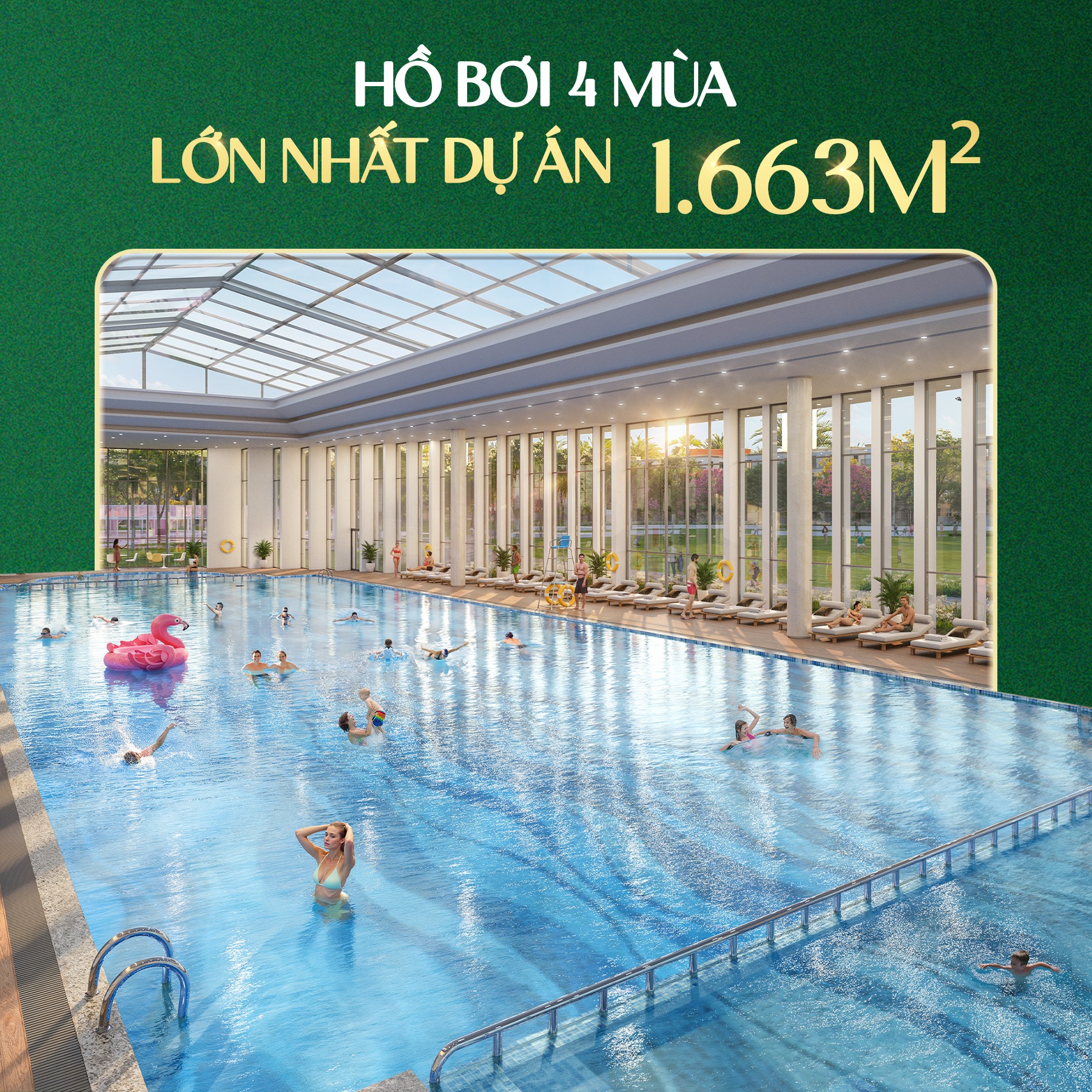 Hồ bơi bốn mùa 3-in-1 duy nhất giữa lòng Vinhomes Golden City