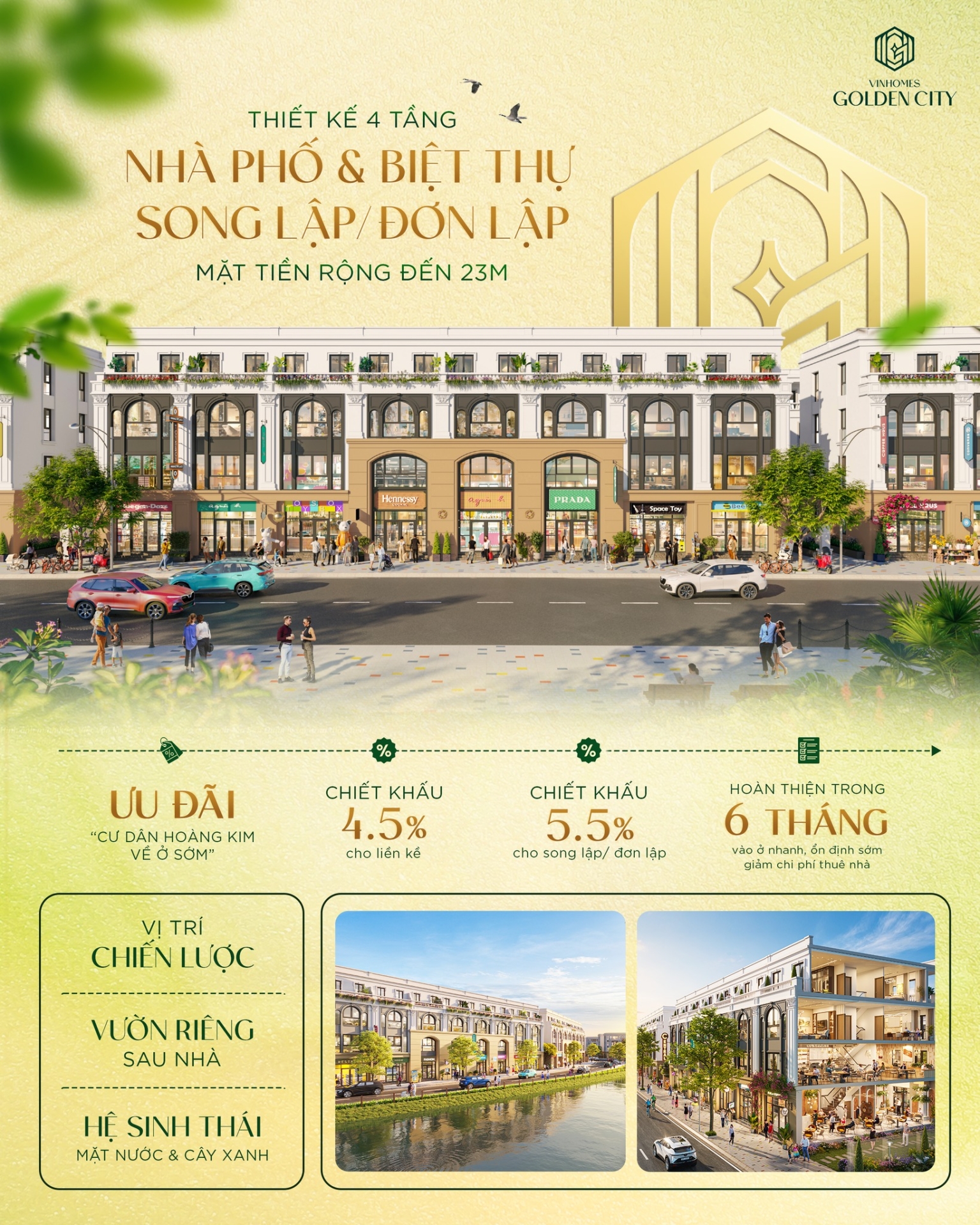 [Bất Động Sản 68 - batdongsan68.vn] Tại Vinhomes Golden City - Vinhomes Dương Kinh, nh&agrave; phố & biệt thự song lập/đơn lập mở ra tuy&ecirc;n ng&ocirc;n sống của cộng đồng cư d&acirc;n tinh hoa Đất Cảng, với mỗi m&eacute;t vu&ocirc;ng đều được quy hoạch cho tương lai bền vững. Nh&agrave; phố & biệt thự song lập/đơn lập Vinhomes Golden City - Lựa chọn v&agrave;ng để sống sang h&ocirc;m nay, gia tăng gi&aacute; trị bền vững cho nhiều thế hệ mai sau!