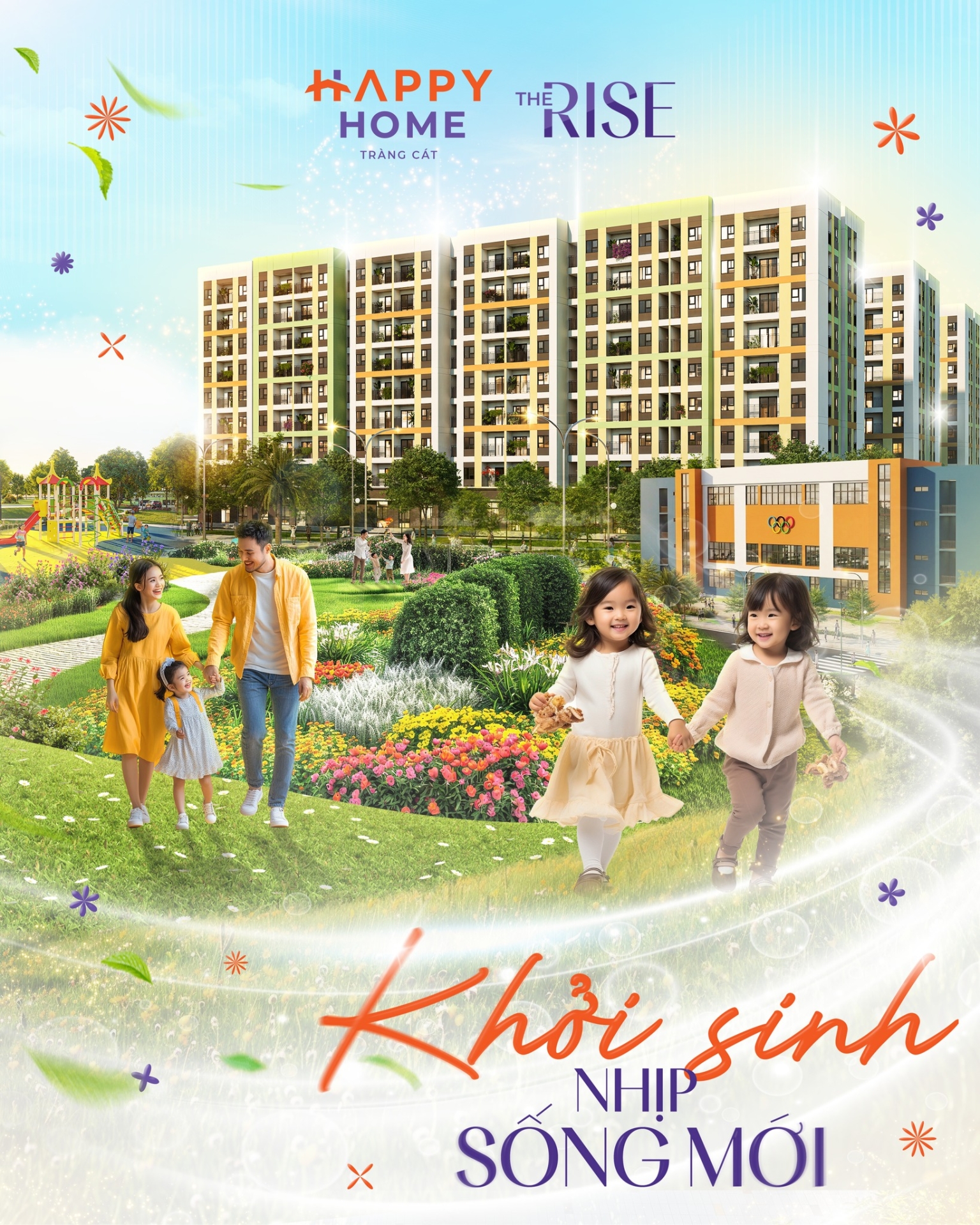 [Bất Động Sản 68 - batdongsan68.vn] Happy Home Tr&agrave;ng C&aacute;t - Hải Ph&ograve;ng: Sau những lo toan của c&ocirc;ng việc, điều tuyệt vời nhất l&agrave; được trở về với tổ ấm ri&ecirc;ng, nơi tiếng cười trẻ thơ vang vọng giữa kh&ocirc;ng gian xanh mướt m&aacute;t. The Rise hiện diện như một m&oacute;n qu&agrave; d&agrave;nh ri&ecirc;ng cho những gia đ&igrave;nh trẻ đang miệt m&agrave;i kiến tạo tương lai.