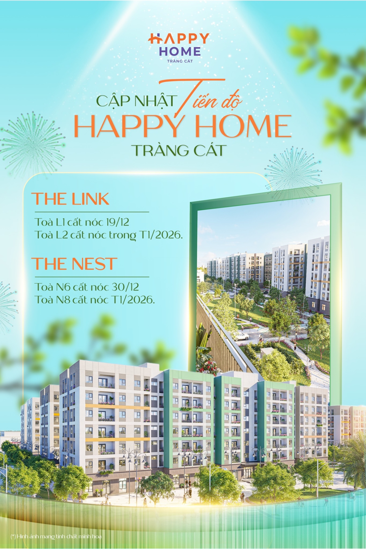 Cập nhật tiến độ cất nóc Happy Home Tràng Cát