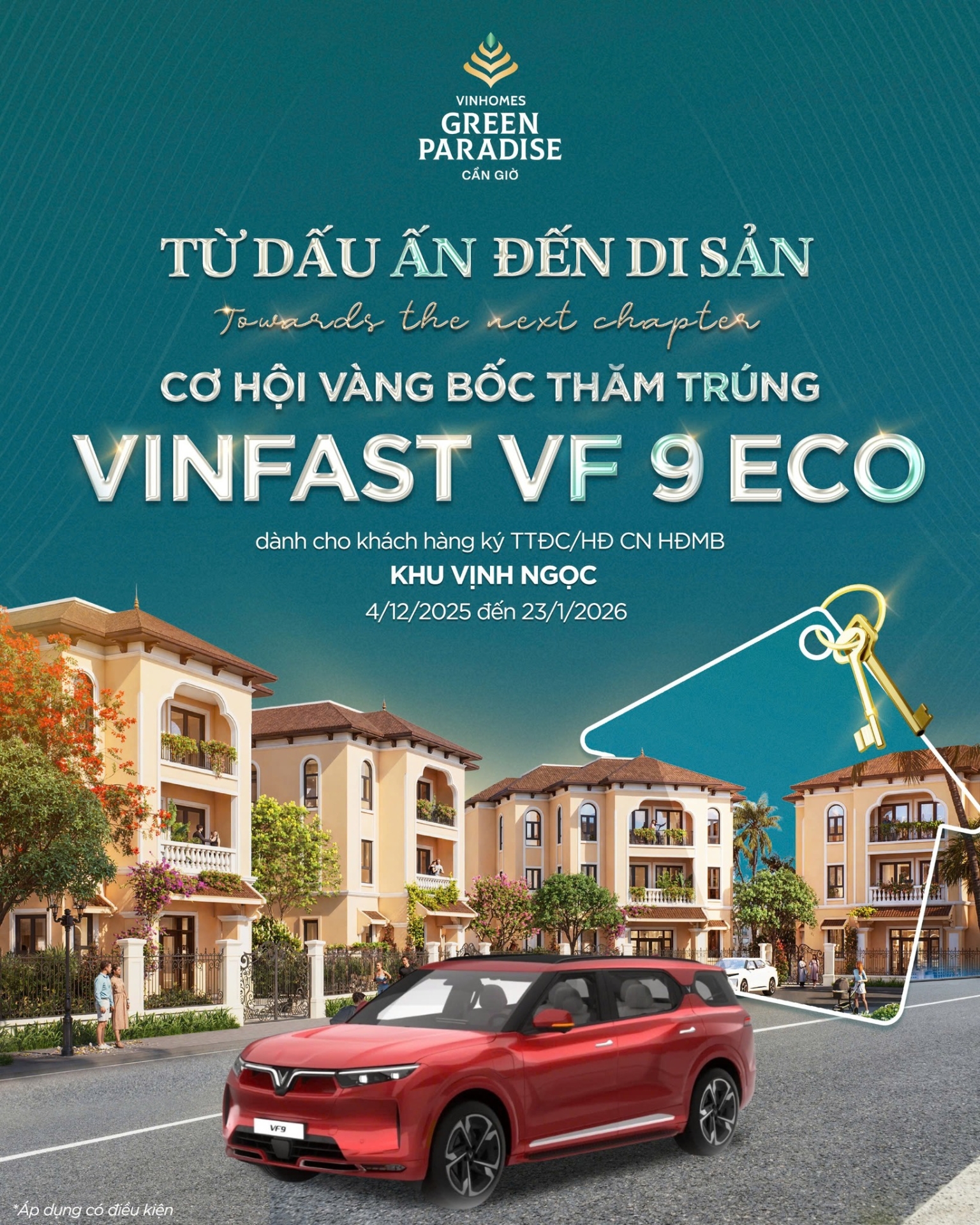 Cơ hội vàng bốc thăm trúng VinFast VF 9 Eco - Dành riêng cho khách hàng Vịnh Ngọc