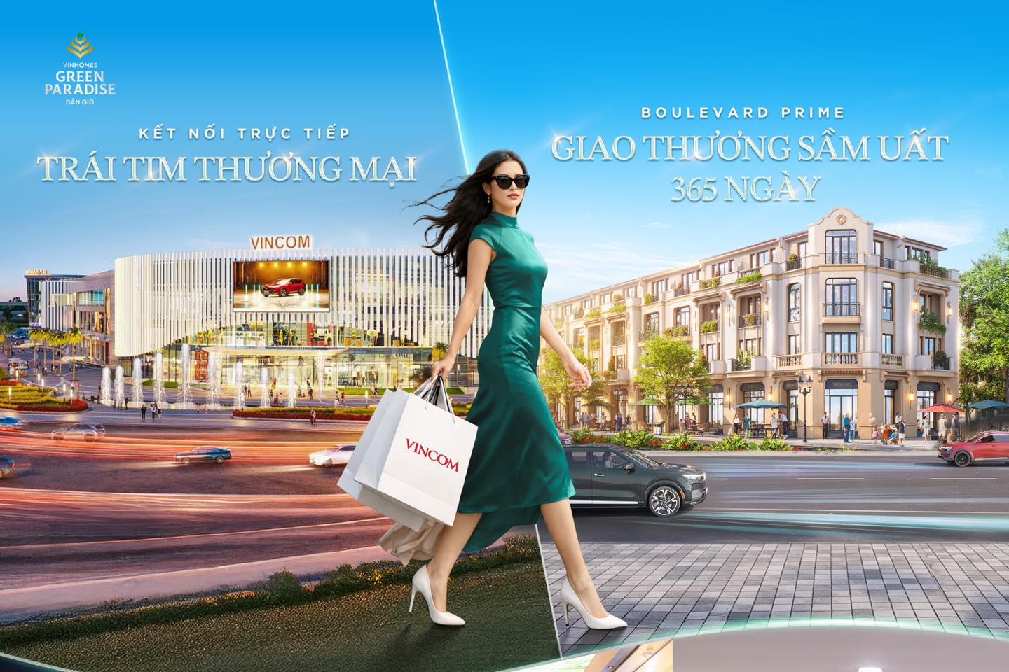 Kết nối trực tiếp trái tim thương mại Vincom & Chợ đêm Liền kề, Boulevard Prime giao thương sầm uất 365 ngày