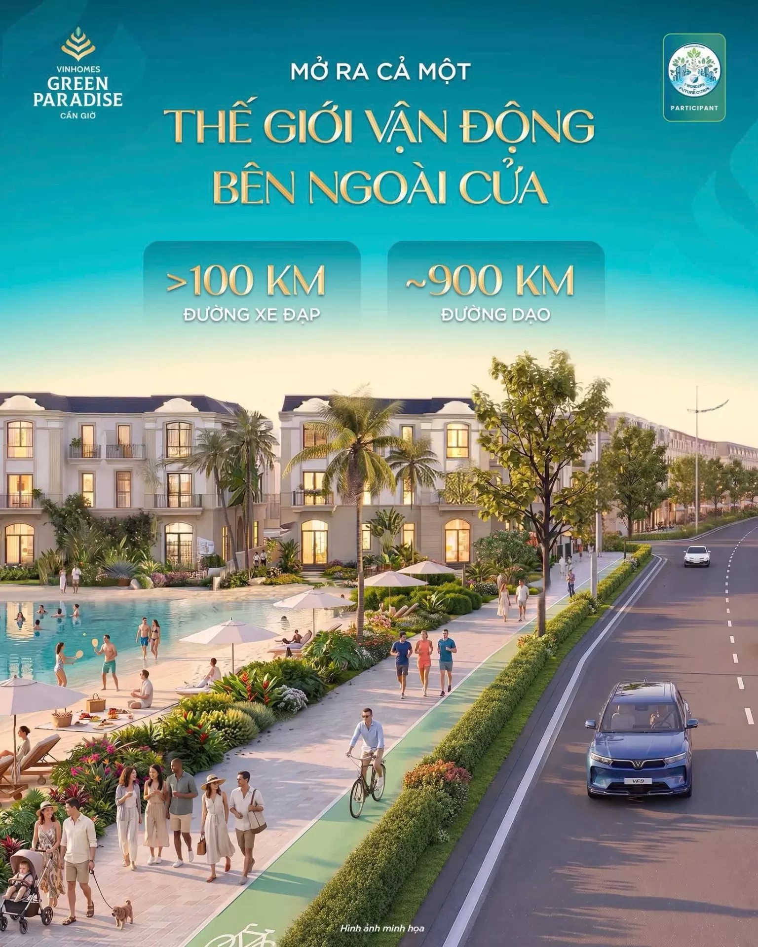 Mở cửa nhà Vinhomes Green Paradise, mở cả thế giới vận động đầy hứng khởi