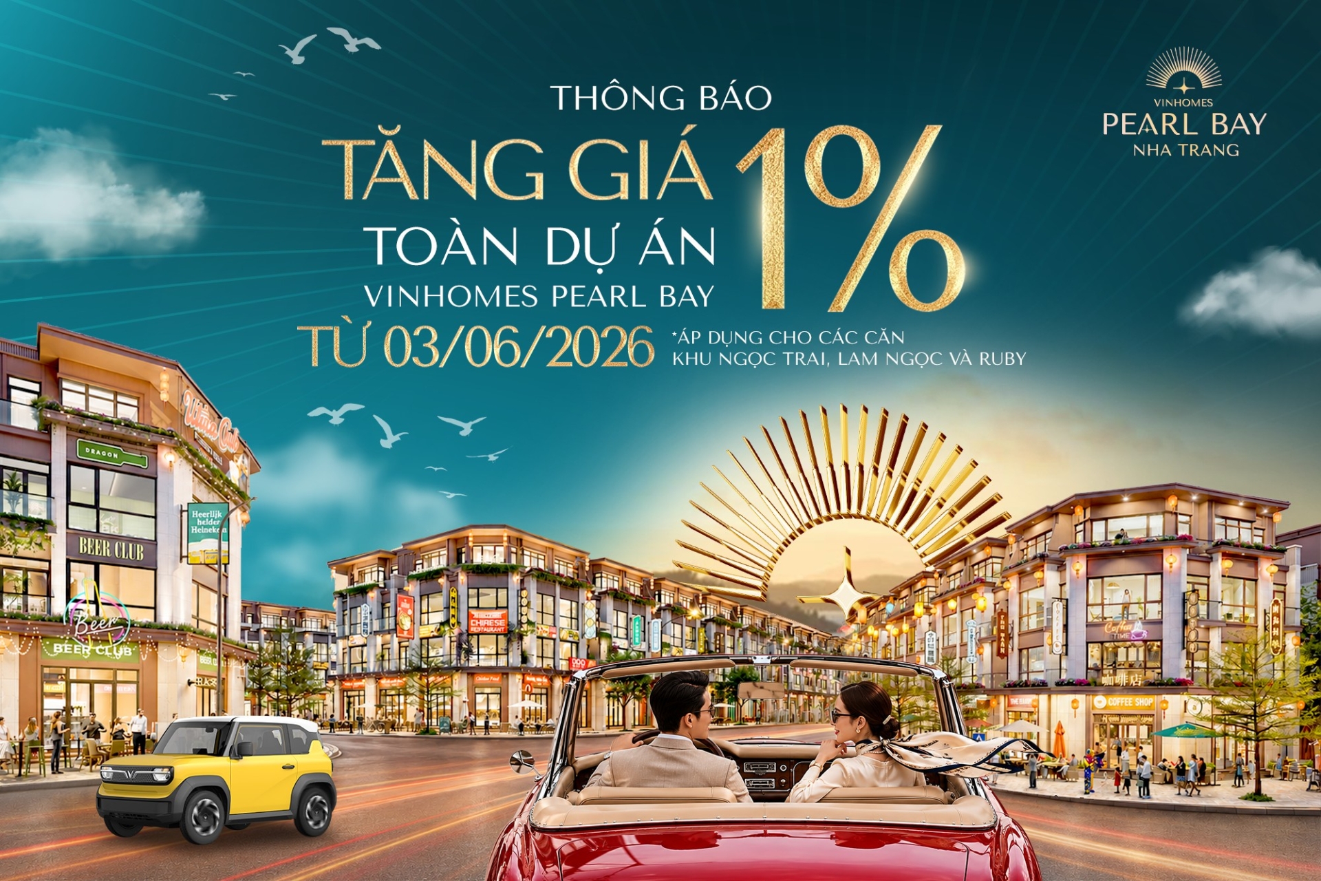 Vinhomes Pearl Bay chính thức tăng giá 1% từ 03/06/2026