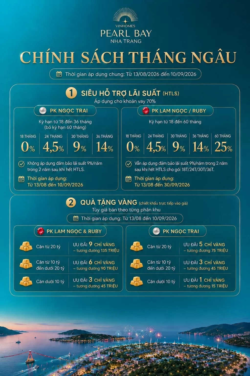 Chính sách bán hàng tháng ngâu từ ngày 13.08.2026 đến ngày 10.09.2026
