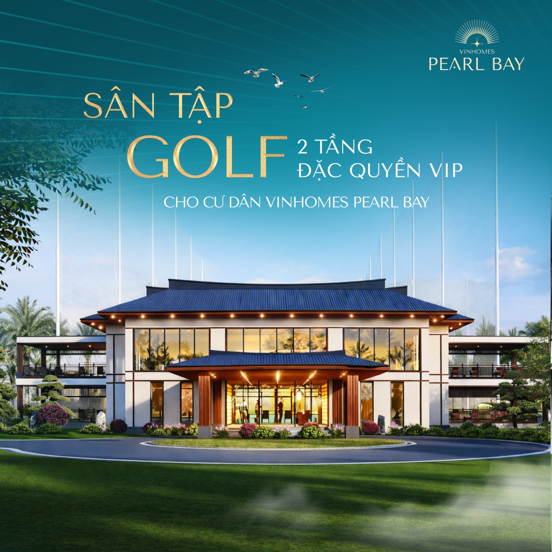 Sân tập golf 2 tầng - Đặc quyền VIP cho cư dân Vinhomes Pearl Bay