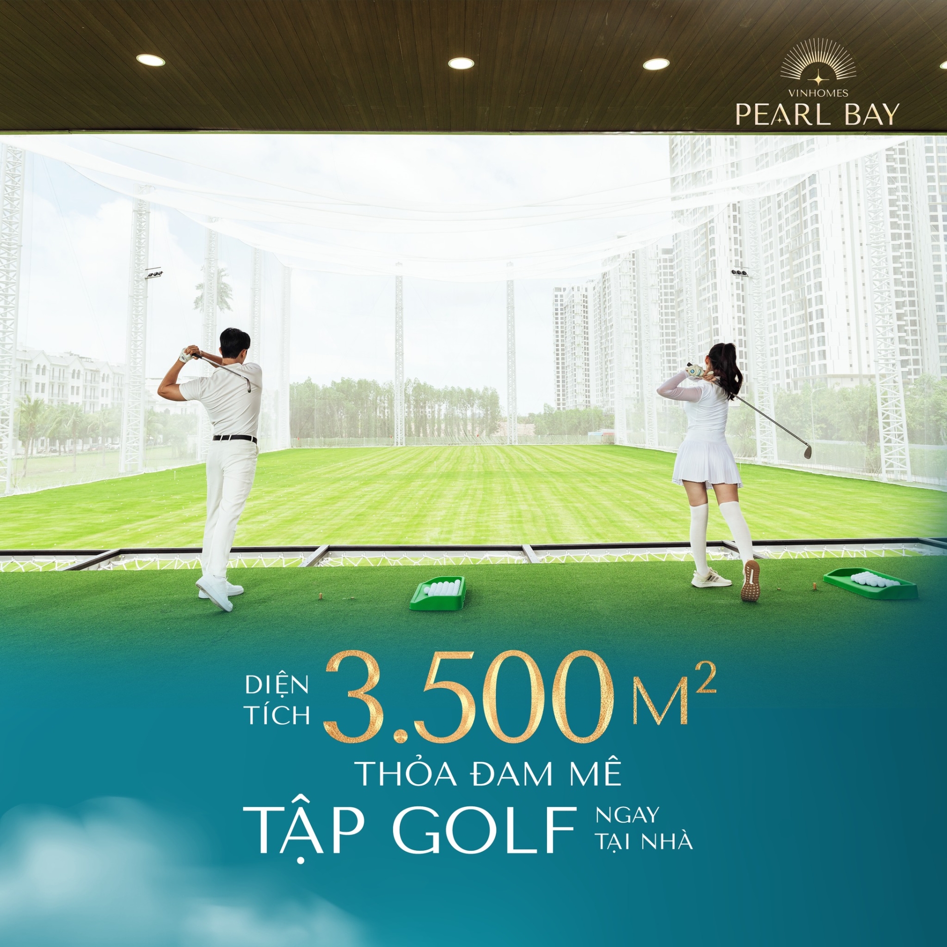 Sân tập golf 2 tầng - Đặc quyền VIP cho cư dân Vinhomes Pearl Bay