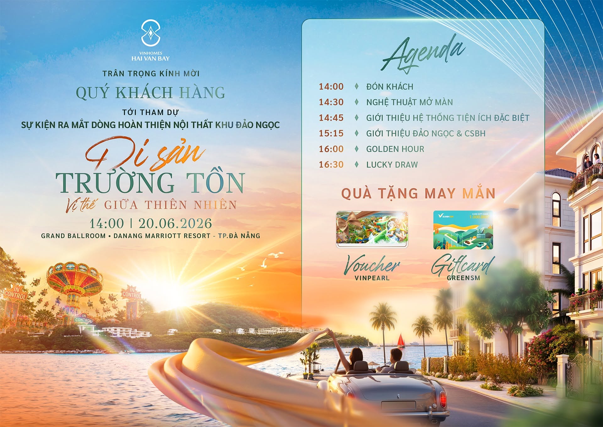 Đ&oacute;n đầu cơ hội sở hữu khu ho&agrave;n thiện nội thất Đảo Ngọc tại si&ecirc;u sự kiện: Di sản thi&ecirc;n nhi&ecirc;n vượt thời gian. Giữa nhịp s&ocirc;i động của th&agrave;nh phố biển, si&ecirc;u sự kiện Di sản thi&ecirc;n nhi&ecirc;n vượt thời gian sẽ mở ra cơ hội v&agrave;ng sở hữu c&aacute;c tư dinh ho&agrave;n thiện nội thất tại Đảo Ngọc. D&ograve;ng sản phẩm được ph&aacute;t triển theo ti&ecirc;u chuẩn x&aacute;ch vali v&agrave;o ở, sẵn s&agrave;ng nghỉ dưỡng hoặc khai th&aacute;c ngay sau khi nhận b&agrave;n giao. Được bảo chứng bởi Vinpearl c&ugrave;ng cam kết lợi nhuận l&ecirc;n tới 21% trong 3 năm, đ&acirc;y l&agrave; lựa chọn ph&ugrave; hợp cho những nh&agrave; đầu tư t&igrave;m kiếm một t&agrave;i sản vừa dễ d&agrave;ng khai th&aacute;c, vừa an t&acirc;m đồng h&agrave;nh c&ugrave;ng tiềm năng tăng trưởng của vịnh Hải V&acirc;n.