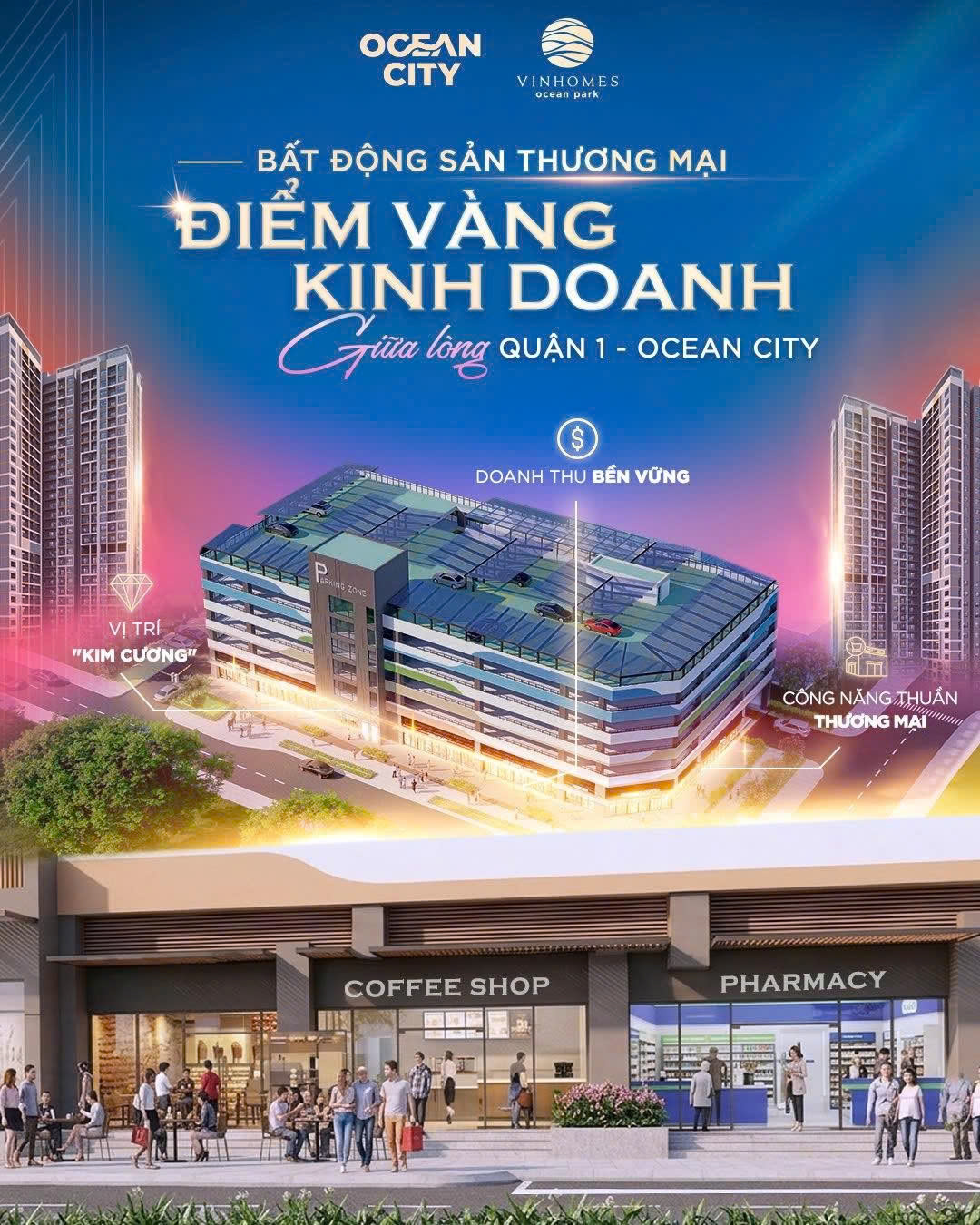 BĐS thương mại Ocean City  - Điểm vàng kinh doanh giữa lòng thành phố biển hồ