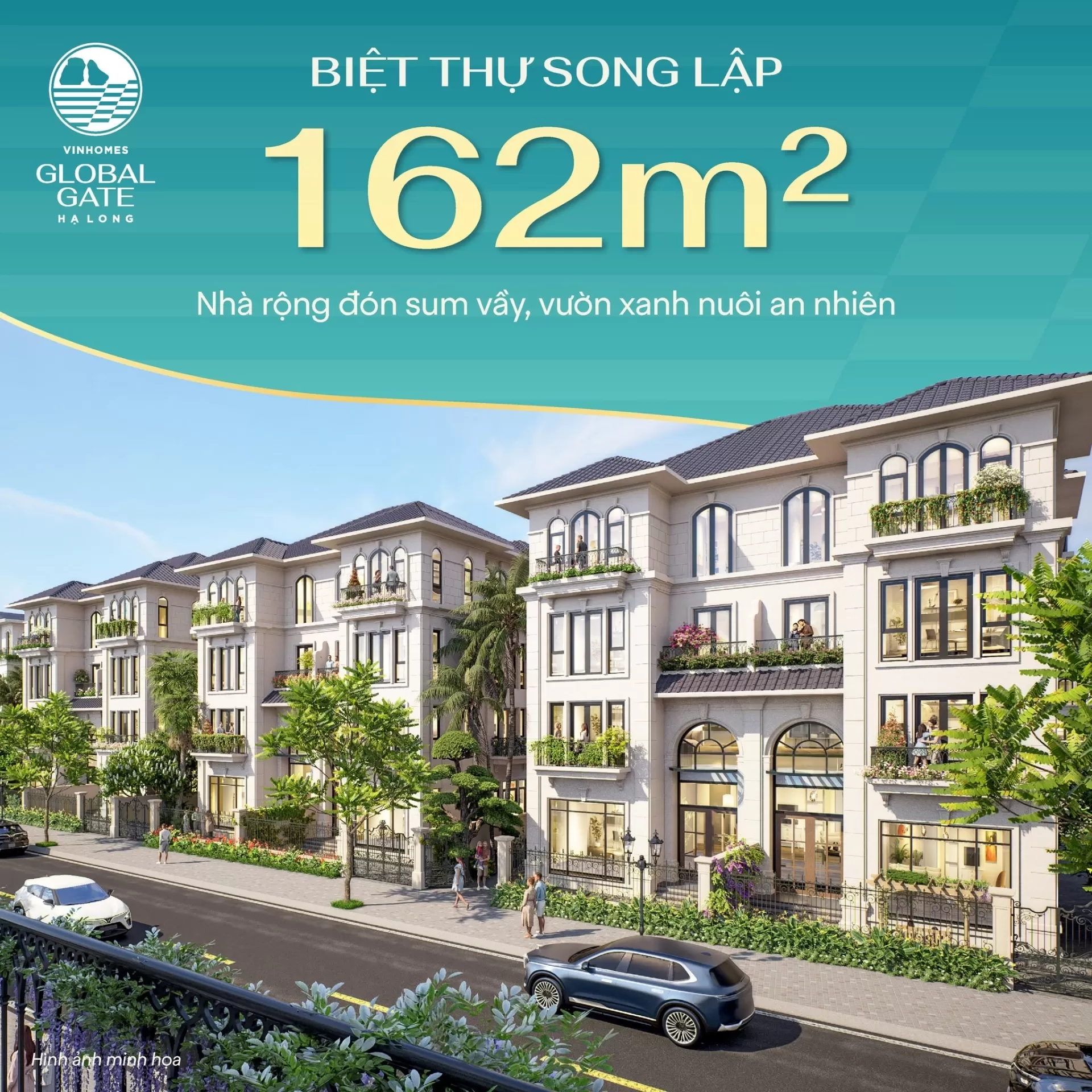 Biệt thự Song Lập 162m² - Nhà rộng đón xum vầy, vườn xanh nuôi an nhiên