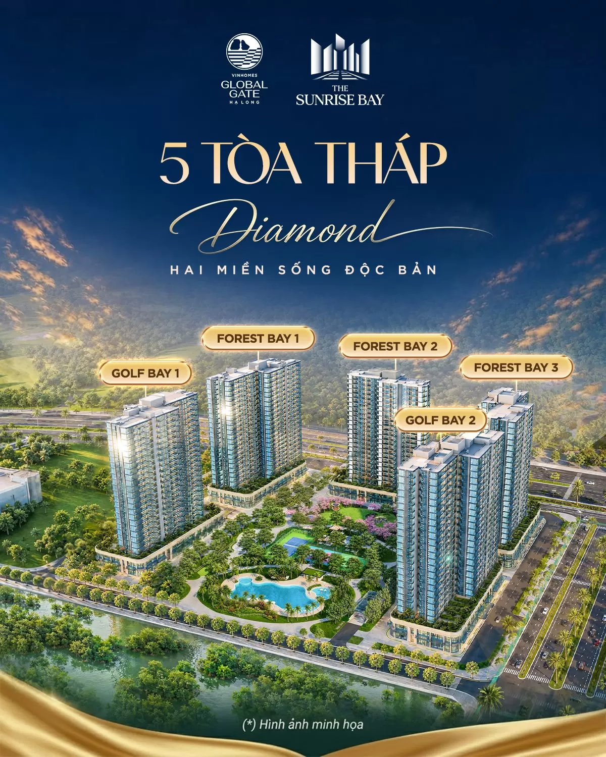 The Sunrise Bay: 5 tòa tháp Diamond - Hai miền sống độc bản