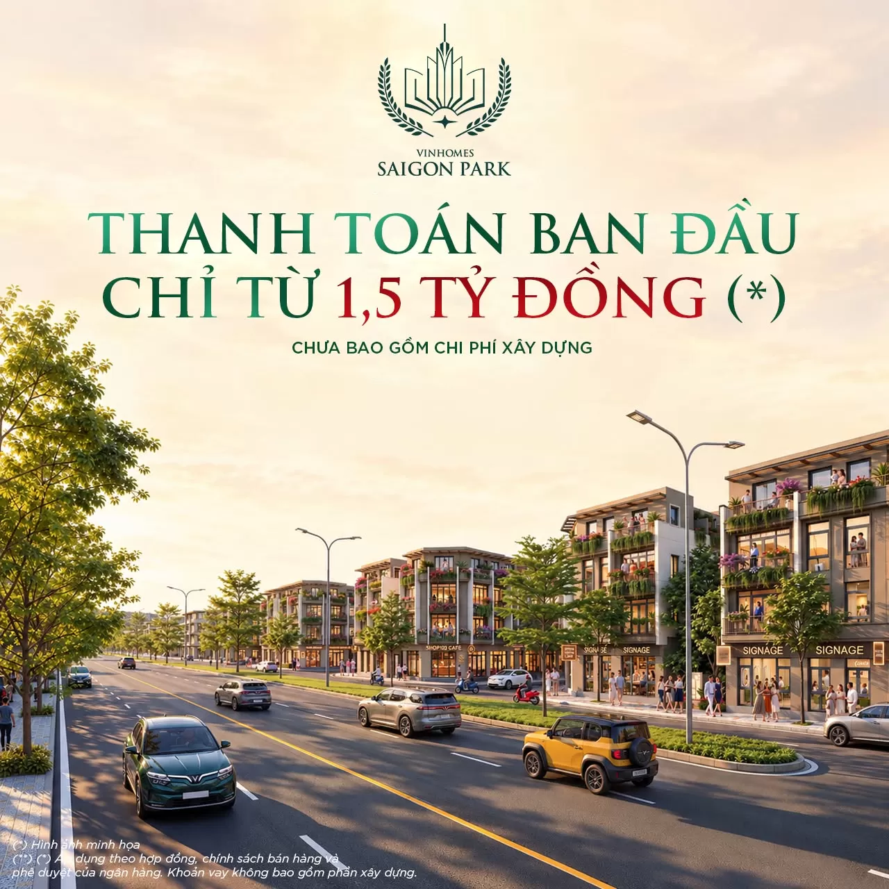 Khởi đầu vừa tầm - Chủ động dòng tiền: Nhà phố giãn xây 60m² Vinhomes Sài Gòn Park