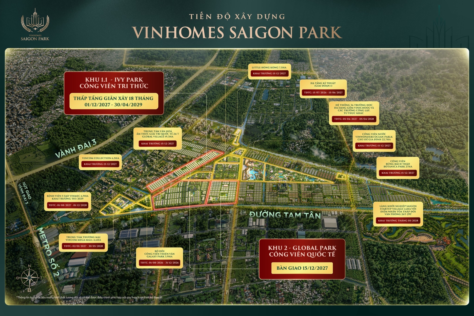 Vinhomes Saigon Park - Đại đô thị đáng sống hàng đầu Tây Bắc TP.HCM sẵn sàng đón cư dân từ 2027