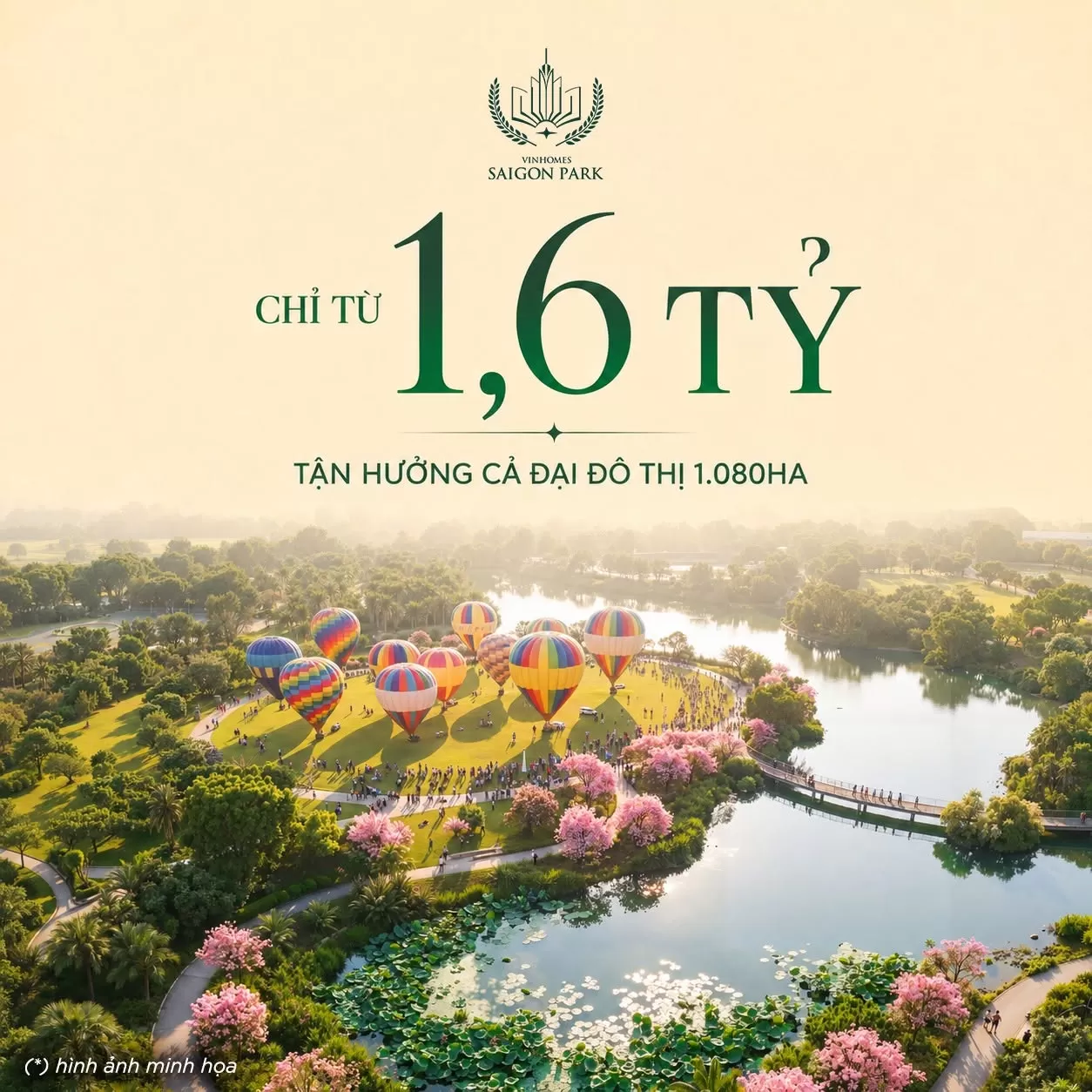 Chỉ từ 1,6 tỷ - Tận hưởng trọn vẹn một đại đô thị 1.080ha