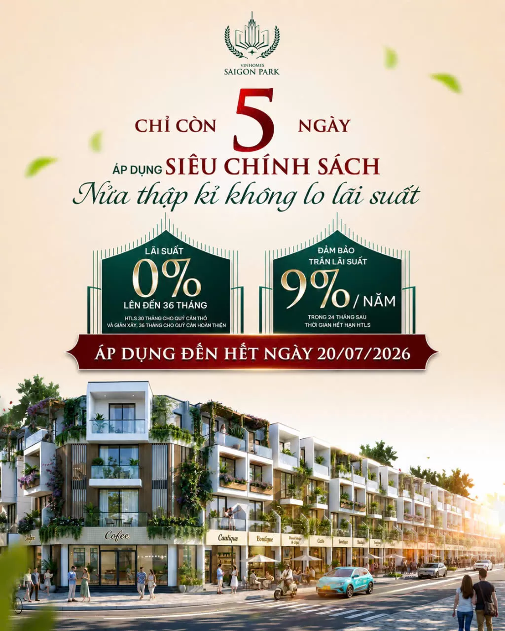 Đếm ngược 5 ngày cuối cùng: Sở hữu Saigon Park với siêu chính sách 