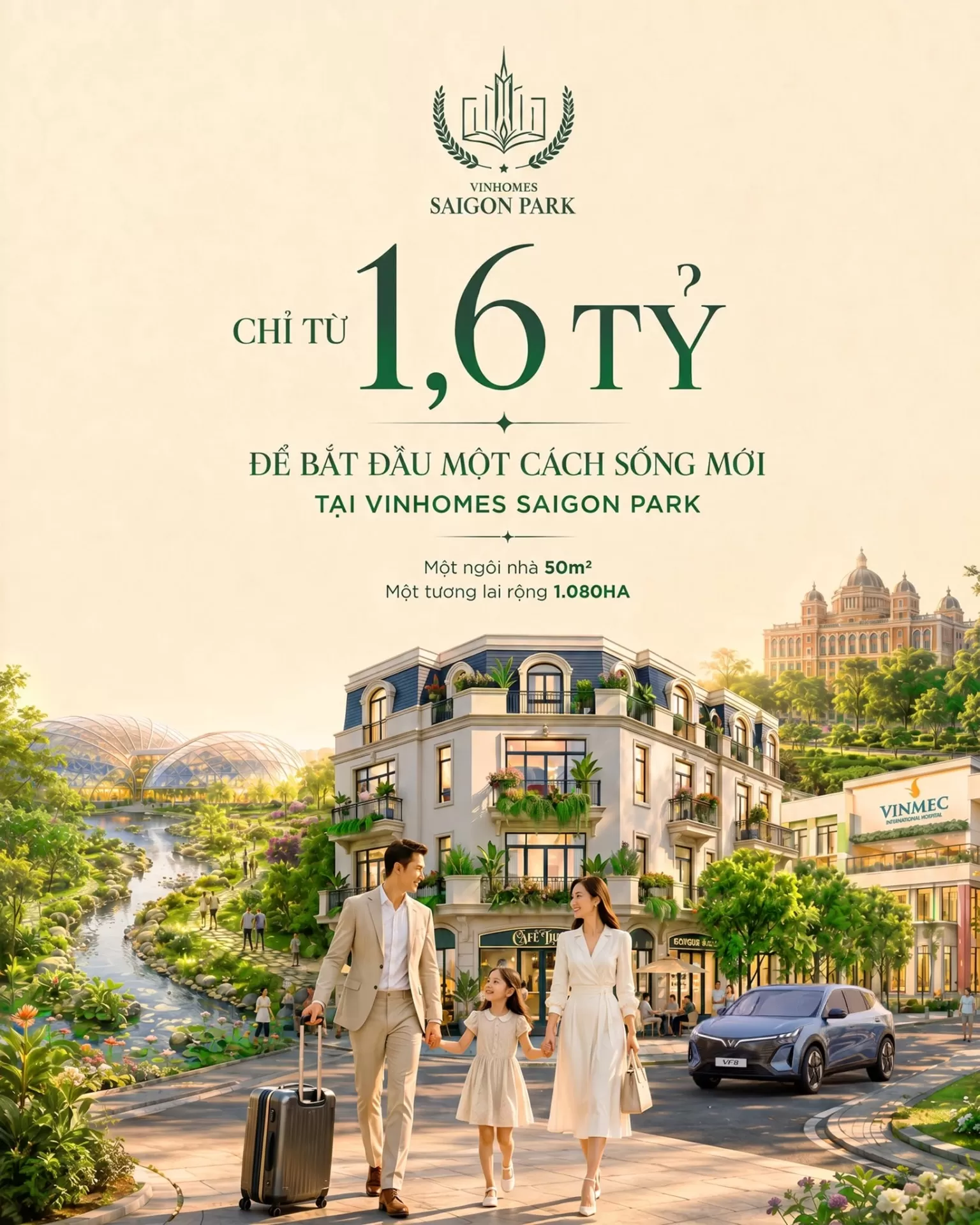 Chỉ từ 1,6 tỷ để bắt đầu một cách sống mới tại Vinhomes Saigon Park
