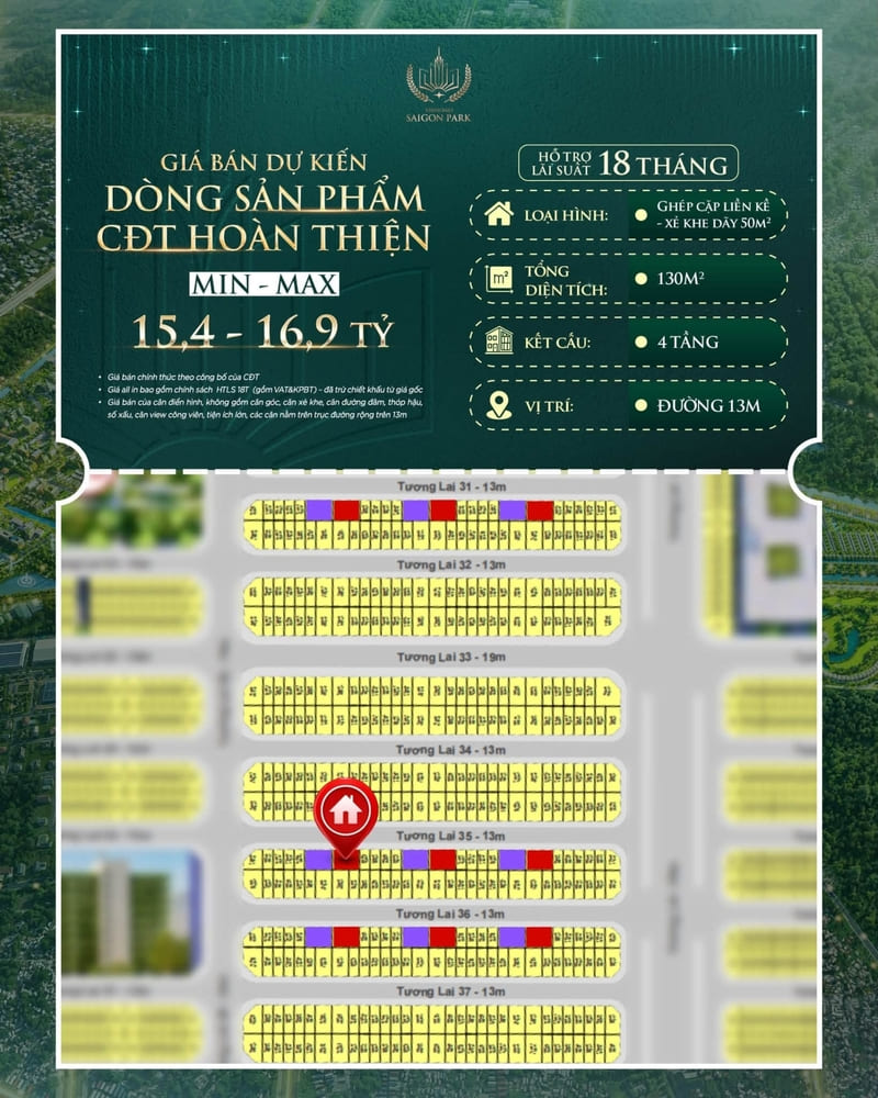 Liền kề Vinhomes S&agrave;i G&ograve;n Park 2