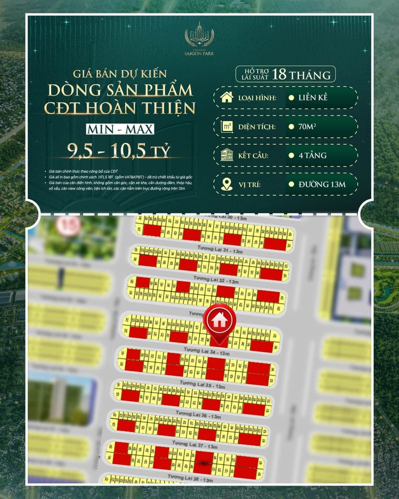 Liền kề Vinhomes S&agrave;i G&ograve;n Park 5