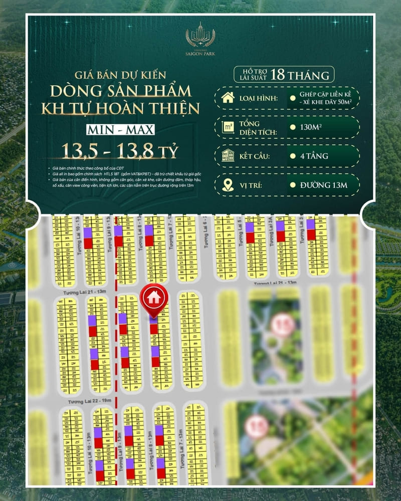 Liền kề Vinhomes S&agrave;i G&ograve;n Park 8