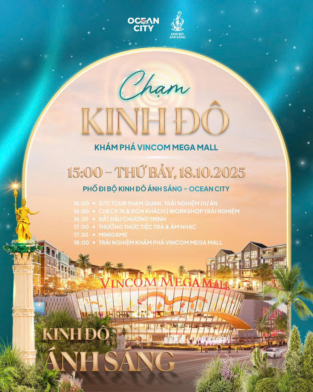 [Bất Động Sản 68 - batdongsan68.vn] Vinhomes Ocean Park 2 - Vinhomes Ocean Park 3: Một buổi chiều thứ Bảy, nơi Quý vị được chạm vào nhịp sống phồn hoa của Kinh Đô Ánh Sáng, dạo bước giữa những con phố rực rỡ và hòa mình vào không khí sôi động từ Vincom Mega Mall – trung tâm mua sắm và giải trí đẳng cấp bậc nhất phía Đông Thủ đô.