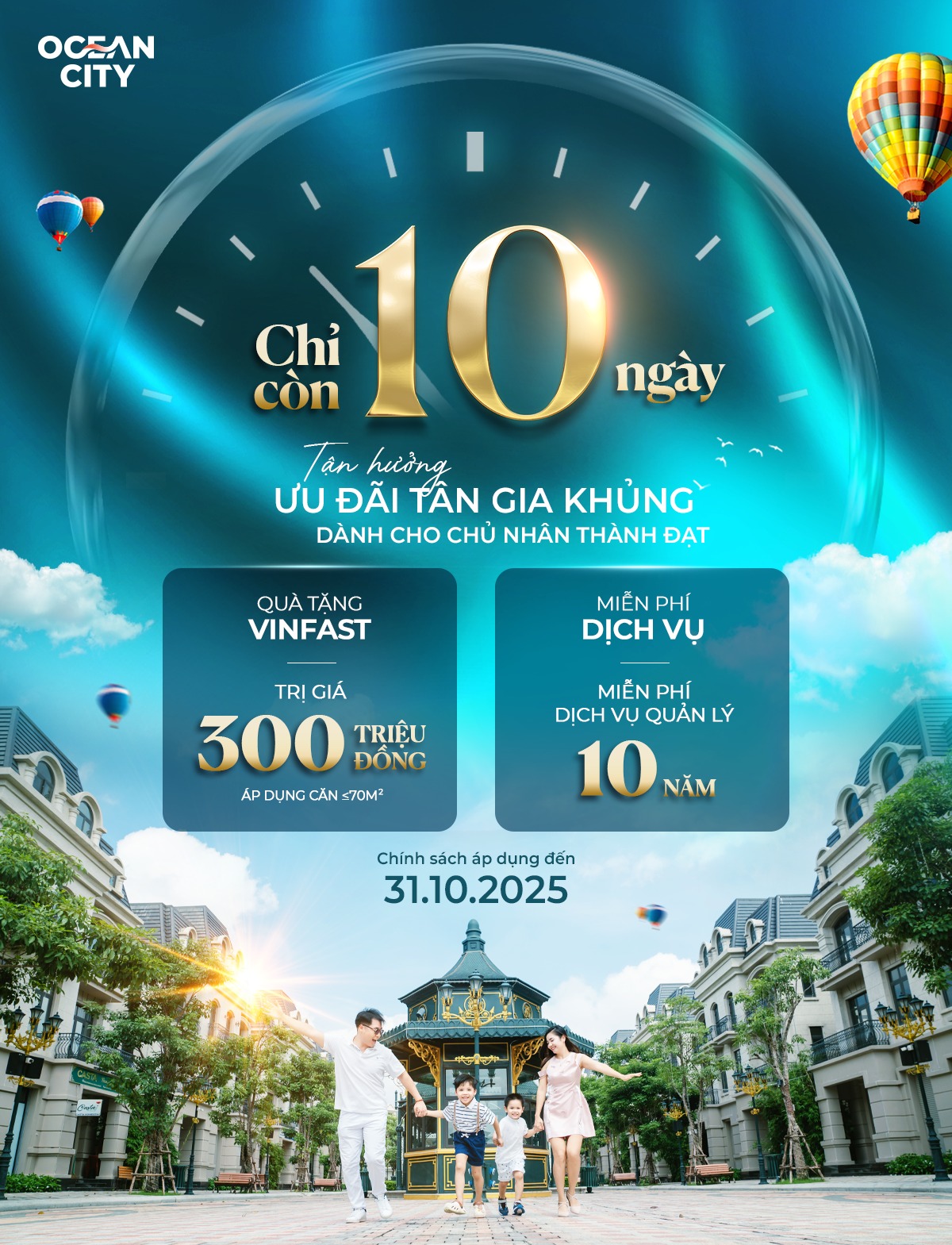Chỉ còn 10 ngày - Đừng bỏ lỡ ưu đãi Tân Gia khủng tại Ocean City