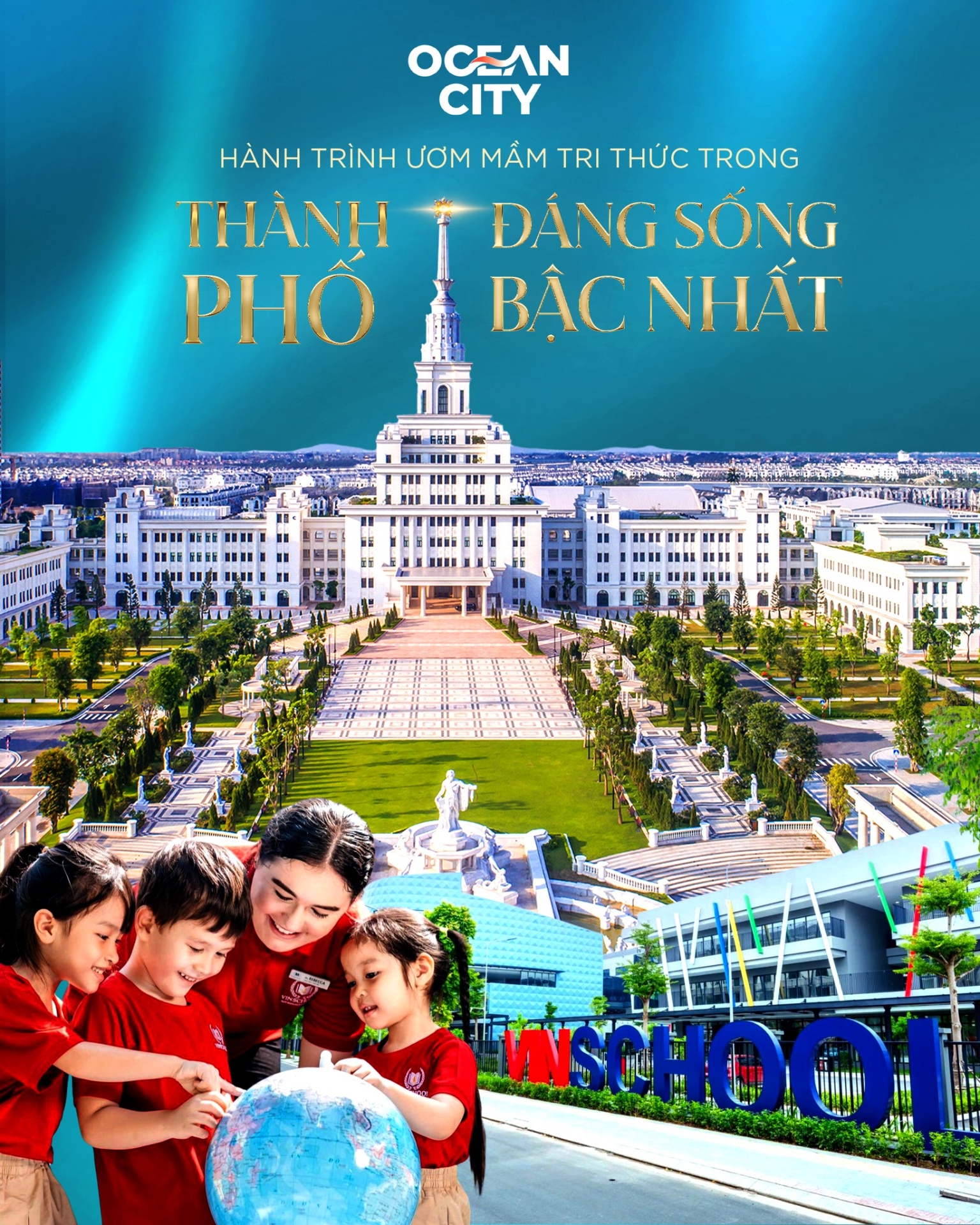 [Bất Động Sản 68 - batdongsan68.vn] Vinhomes Ocean Park 2 - Vinhomes Ocean Park 3: Tại Ocean City, chúng tôi tin rằng giáo dục là nền tảng của một cộng đồng thịnh vượng. Vì vậy, hệ thống giáo dục được đầu tư và quy hoạch như một hệ sinh thái học tập toàn diện, nơi mỗi đứa trẻ đều được nuôi dưỡng trong điều kiện tốt nhất để khám phá và phát triển.