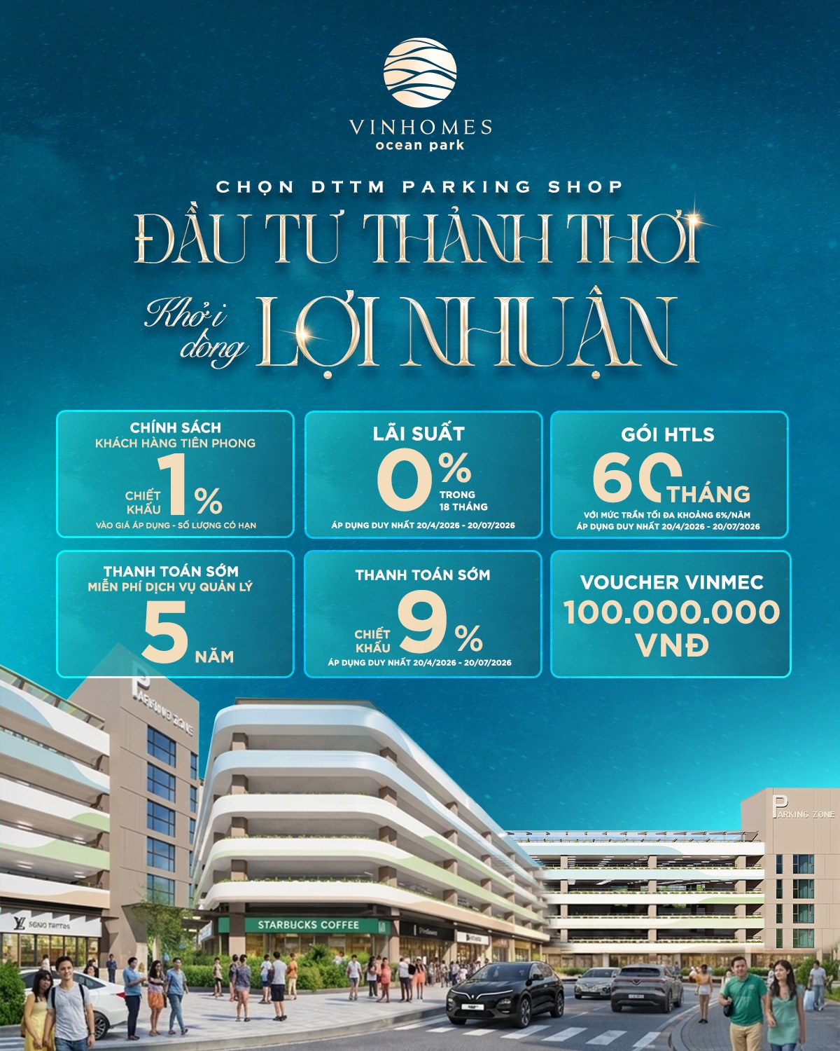 Chọn DTTM Parking Shop - Đầu tư thảnh thơi, khơi dòng lợi nhuận