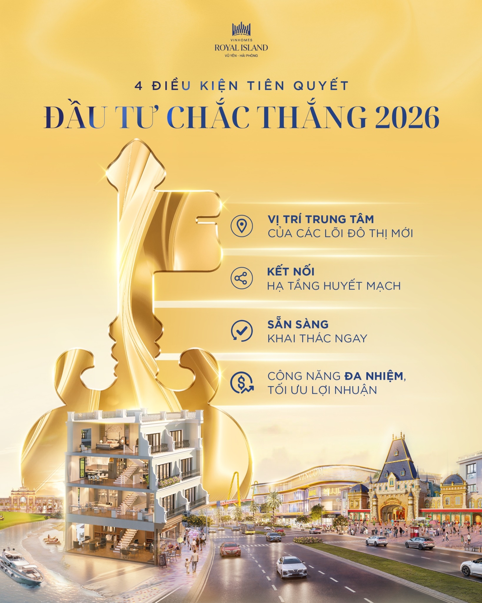 [Bất Động Sản 68 - batdongsan68.vn] Vinhomes Royal Island - Vinhomes Vũ Y&ecirc;n: Nhờ vị tr&iacute; nằm trong t&acirc;m điểm lưu chuyển của Vinhomes Royal Island, thiết kế song diện độc đ&aacute;o, c&ugrave;ng khả năng khai th&aacute;c đa c&ocirc;ng năng, đa ng&agrave;nh h&agrave;ng, Nh&agrave; Phố Song Diện cho ph&eacute;p nh&agrave; đầu tư vừa tạo d&ograve;ng tiền ngắn hạn, vừa t&iacute;ch lũy gi&aacute; trị d&agrave;i hạn. Giữa nhịp sống Phố Đảo Si&ecirc;u Kết Nối rực rỡ từng ng&agrave;y, Nh&agrave; Phố Song Diện đang chứng minh gi&aacute; trị vượt bậc của m&igrave;nh trong từng khoảnh khắc.