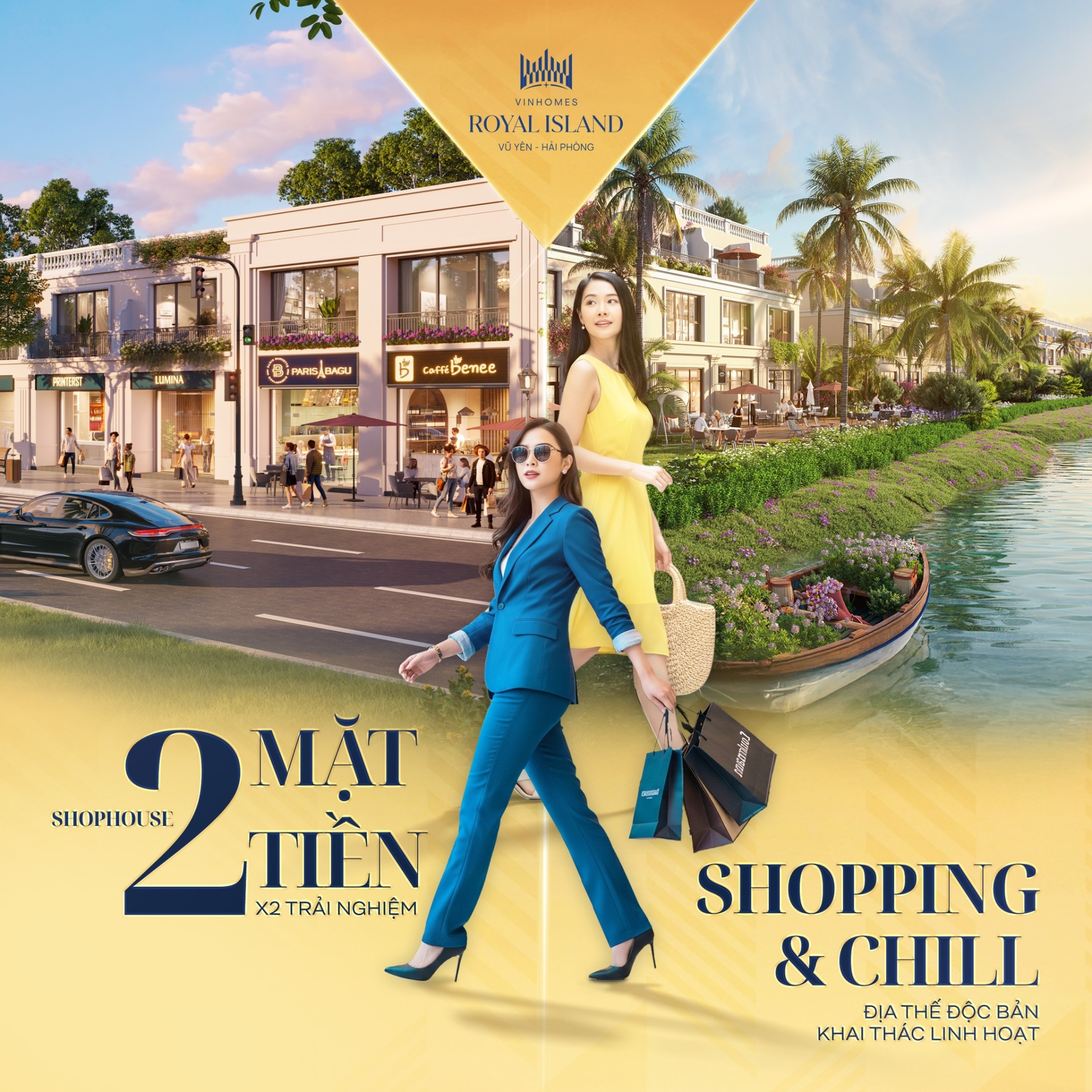 Shophouse Golfland 2 mặt tiền x2 trải nghiệm - Đa chiều khai thác - Tối ưu lợi nhuận