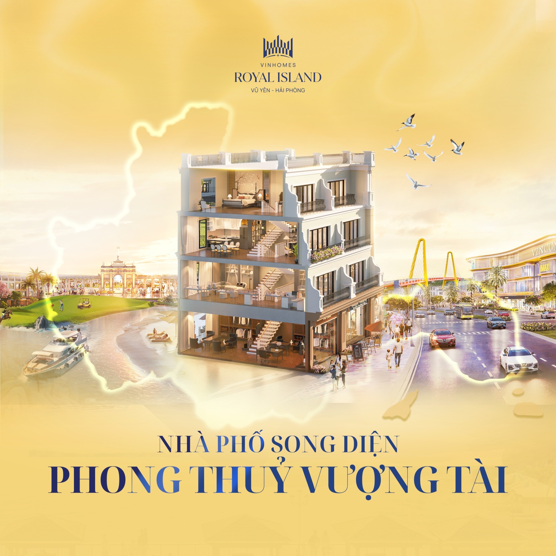 Nhà phố Song Diện - Phong thủy vượng tài