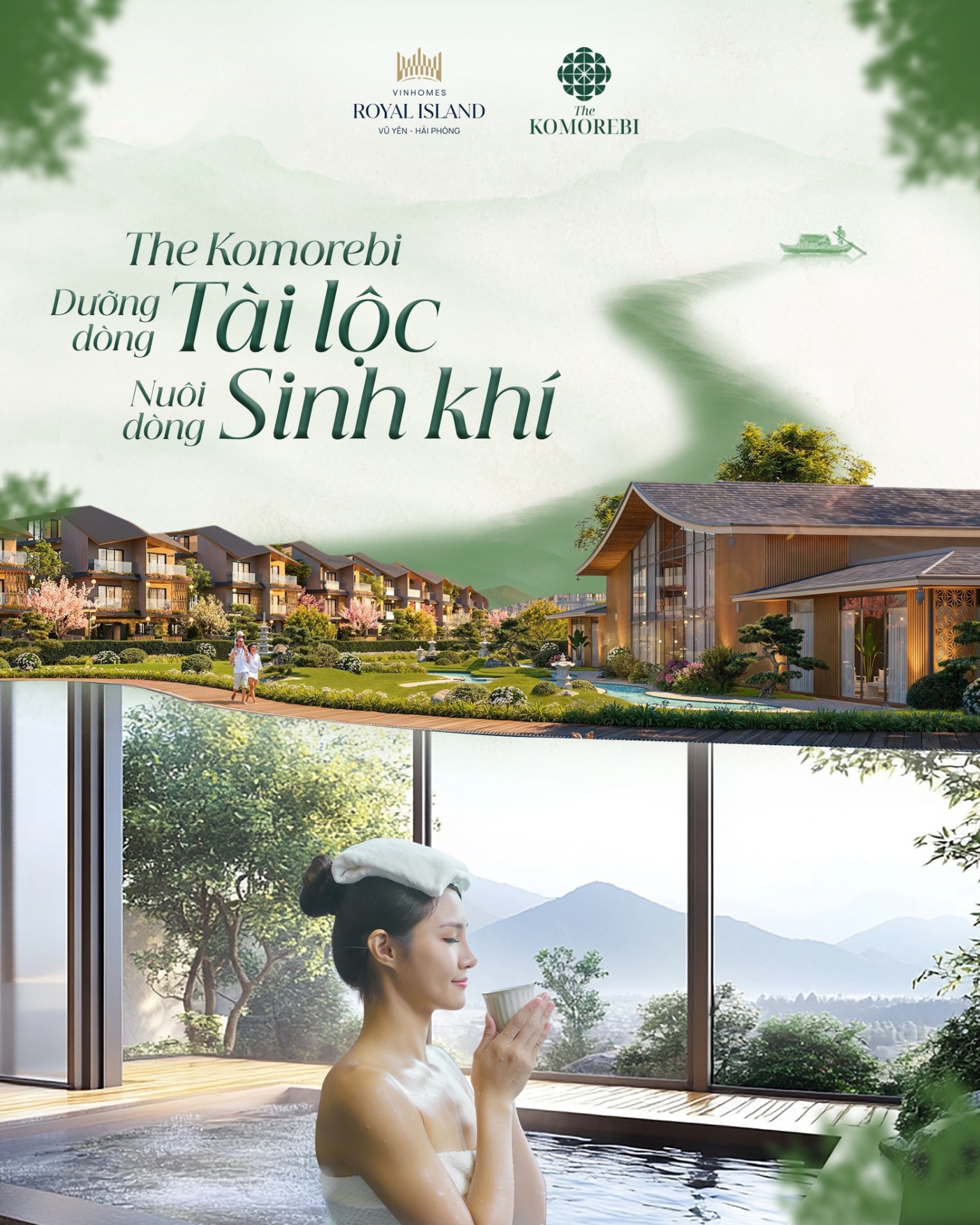 [Bất Động Sản 68 - batdongsan68.vn] Vinhomes Royal Island - Vinhomes Vũ Yên: The Komorebi là một trong những dòng sản phẩm hiếm có khó tìm trên Đảo Hoàng Gia. Không chỉ là một chốn an cư, nơi đây còn mở ra một cuộc sống vượng tài lộc - tụ sinh khí! Sở hữu The Komorebi là đắm mình trong nhịp sống trong xanh, dưỡng lành, yên tĩnh trong từng m2. Về The Komorebi ngay hôm nay, để đón trọn dòng chảy sinh khí thịnh vượng!