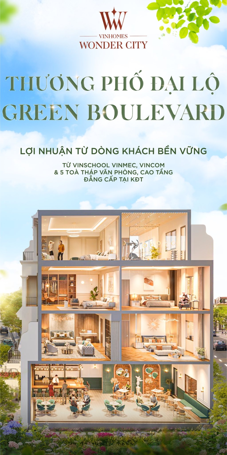 3 trụ cột vàng tạo nên giá  trị vượt  trội của thương phố Đại lộ Green Boulevard