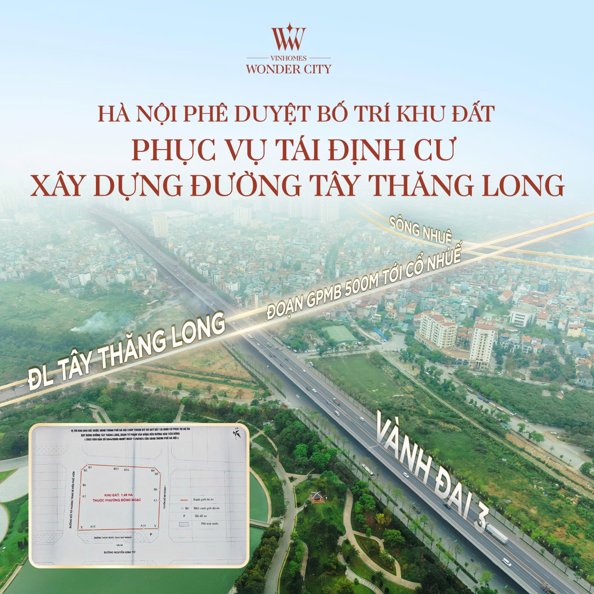 Quỹ đất tái định cư Tây Thăng Long đã xác định - Wonder City đón sóng tăng giá 2026