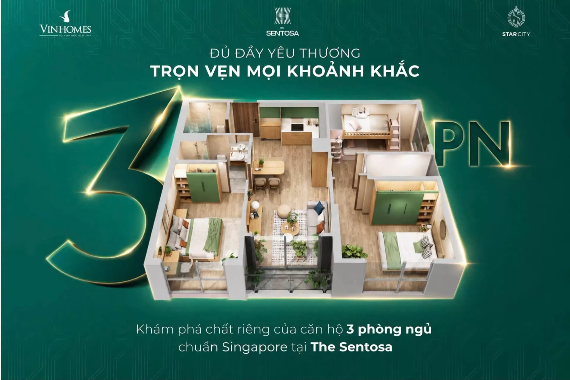 3PN The Sentosa - Trọn vẹn khoảnh khắc Hạnh Phúc
