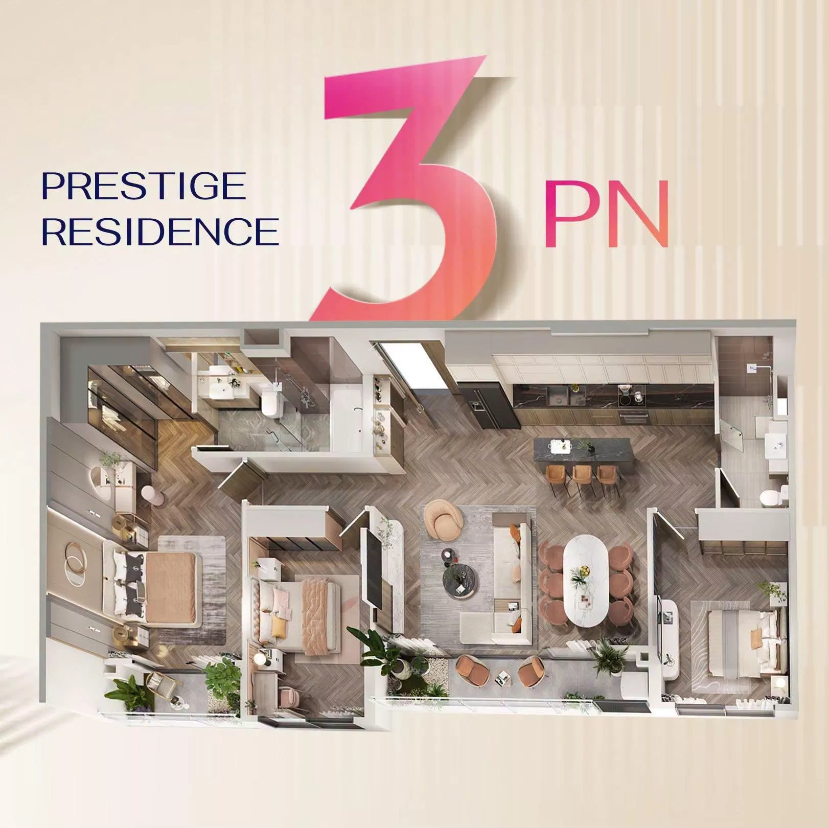 Prestige Residence 3PN - Giải mã không gian sống cho gia đình đa thế hệ