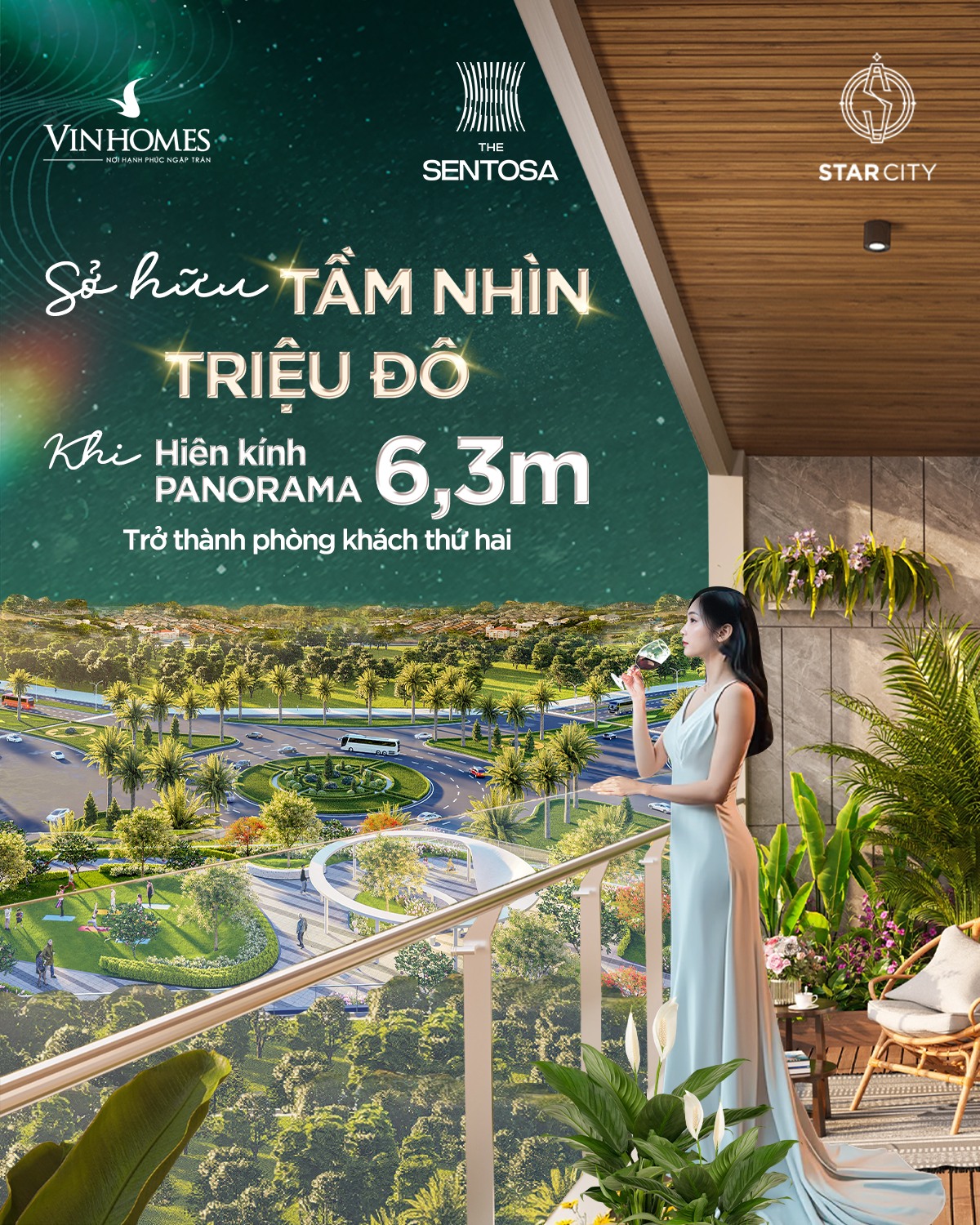 Sở hữu tầm nhìn triệu đô tại S2: Khi hiên kính Panorama 6,3m trở thành phòng khách thứ 2