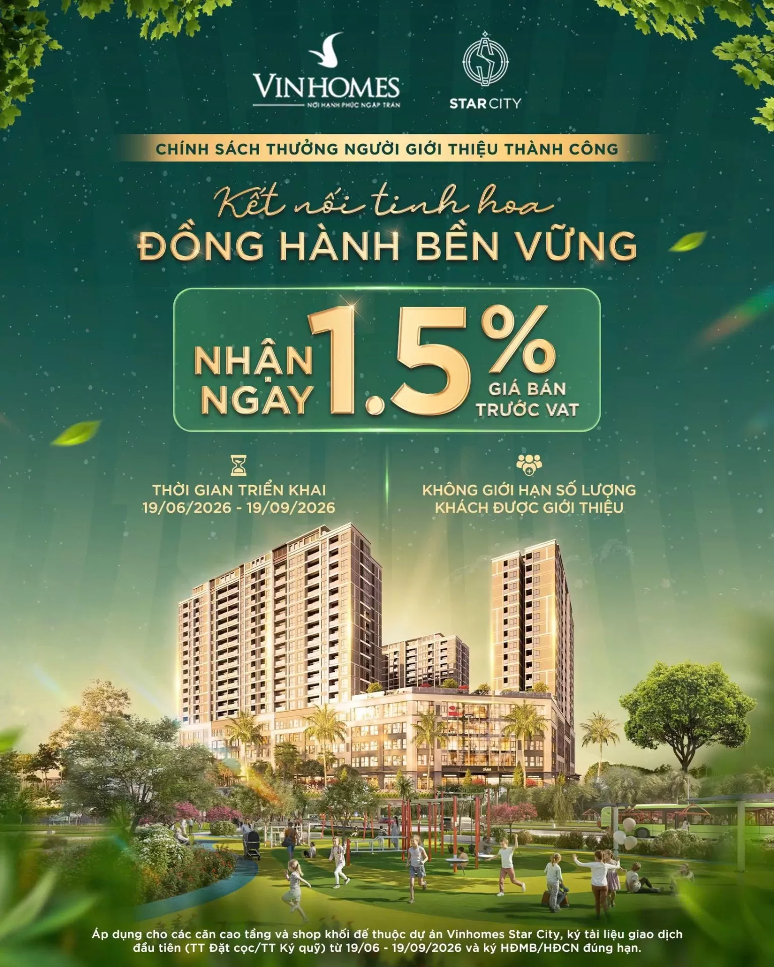 Kết nối tinh hoa, đồng hành bền vững - Nhận ngay 1,5% giá trị bất động sản