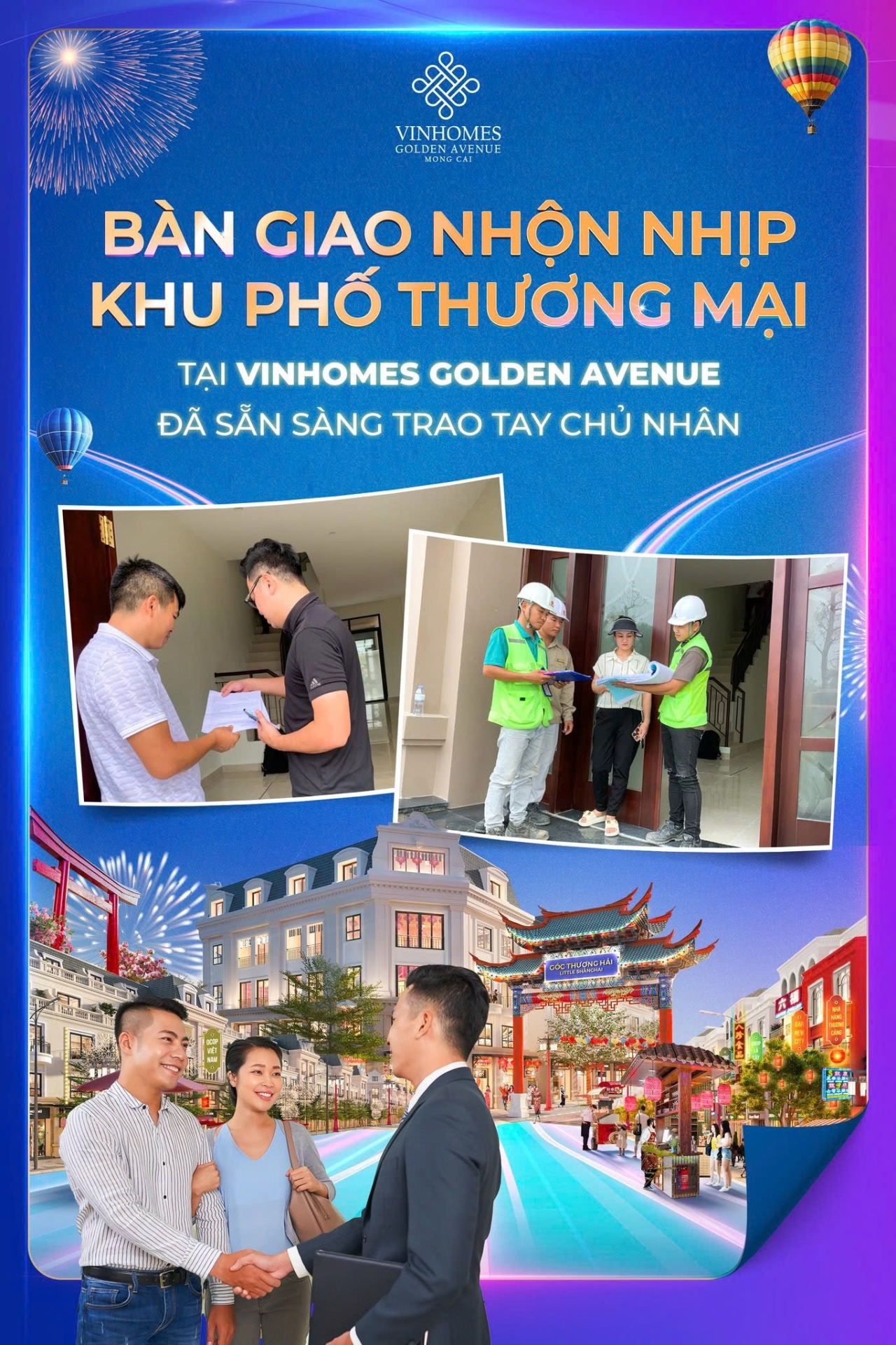 Bàn giao nhộn nhịp - Khu phố thương mại đẳng cấp Quốc tế tại Vinhomes Golden Avenue đã sẵn sàng trao tay các nhà đầu tư.