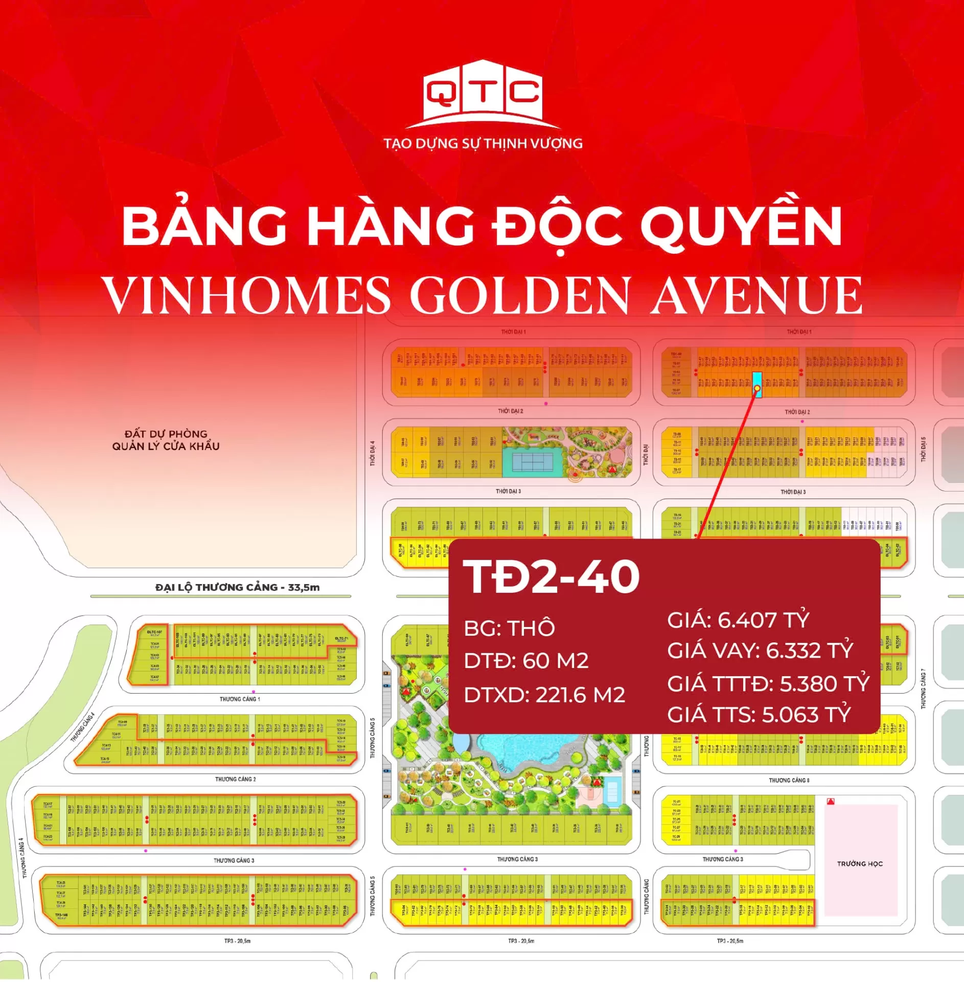 Liền kề TĐ2-40 Vinhomes Golden Avenue Móng Cái