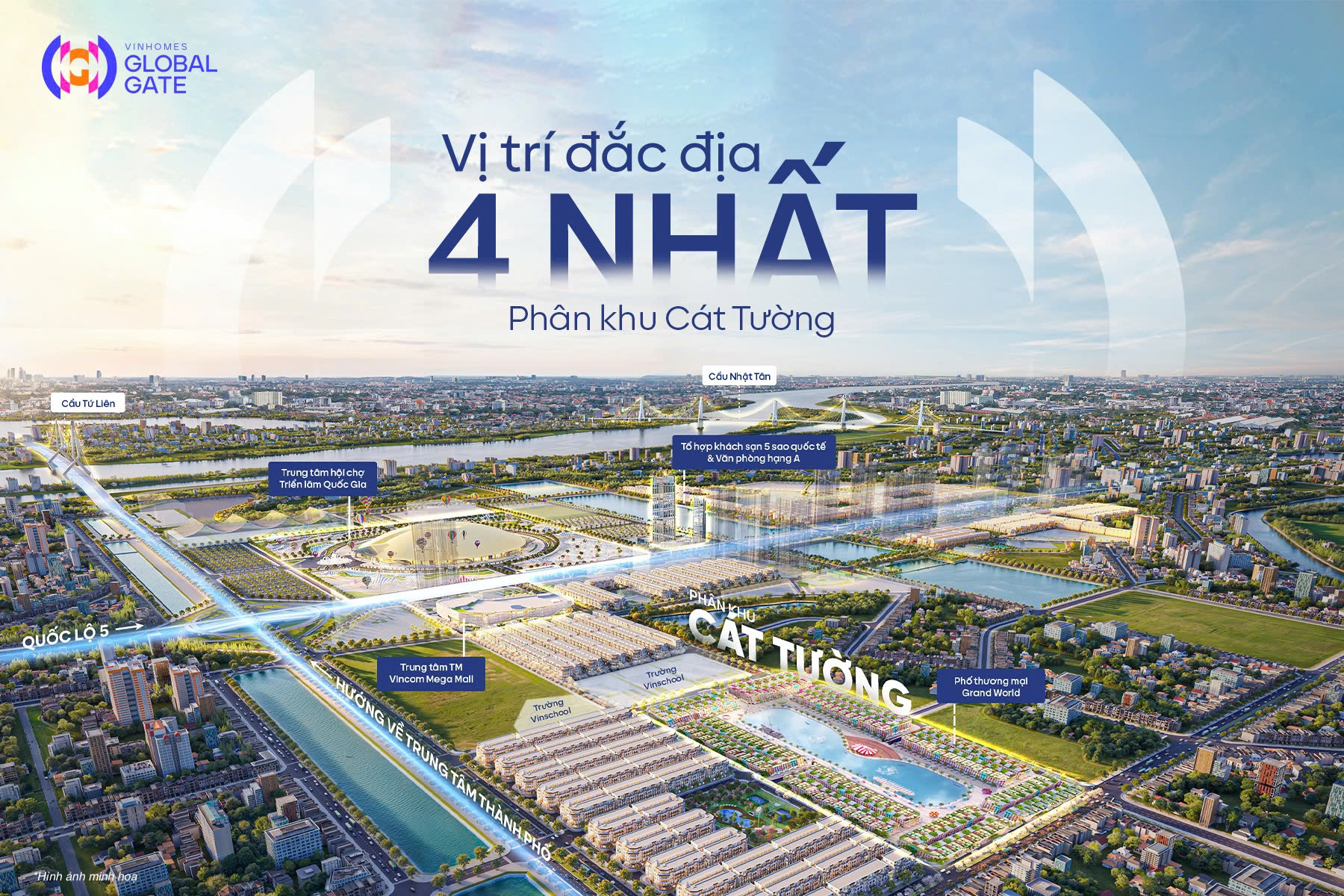 Vị trí đắc địa 4 nhất của Phân khu Cát Tường - Phân khu Thương mại sầm uất nhất Vinhomes Global Gate